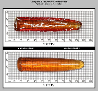 Orange #22SP Lab Created Corundum Faceting Rough for Gem Cutting - Various Sizes - Split Boule : COR3359