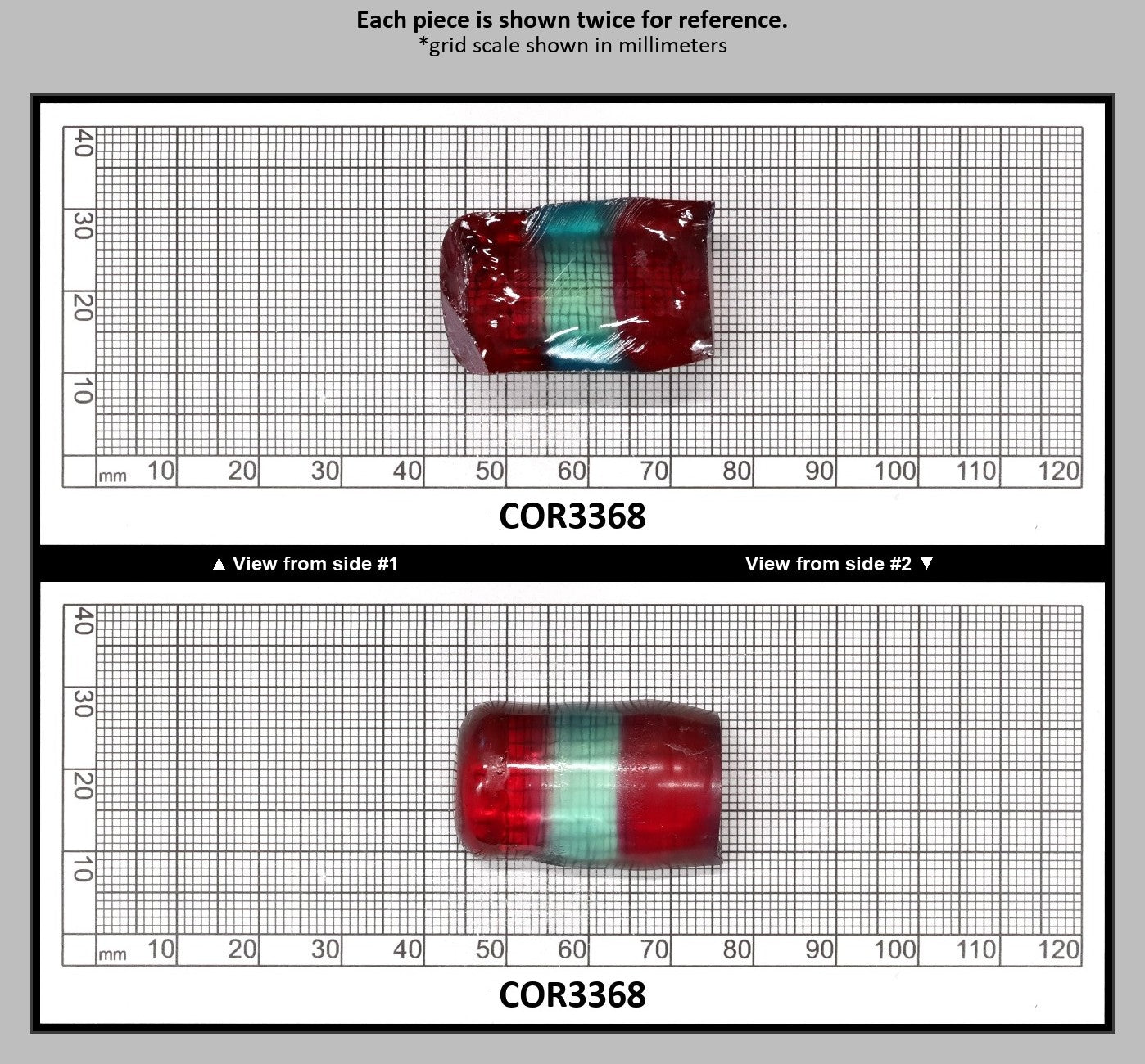 Pink/Paraiba Bi-Color Lab Created Corundum Sapphire Faceting Rough for Gem Cutting - Various Sizes - Split Boule : COR3368