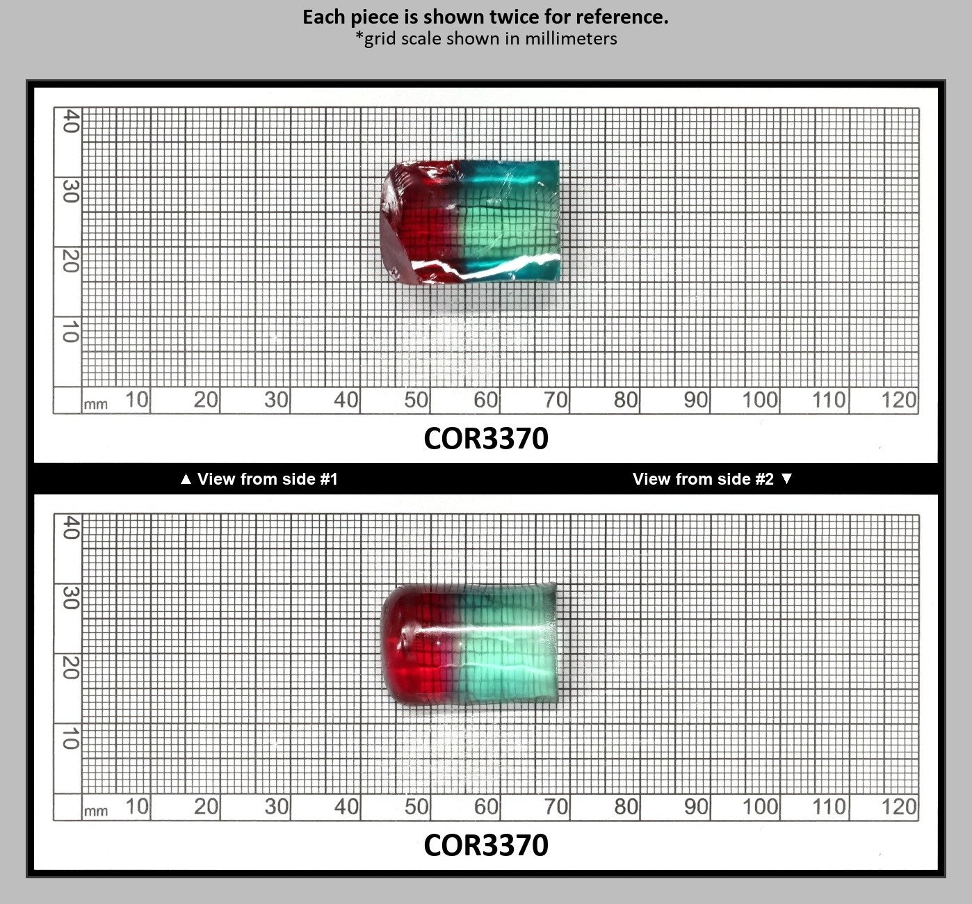 Pink/Paraiba Bi-Color Lab Created Corundum Sapphire Faceting Rough for Gem Cutting - Various Sizes - Split Boule : COR3370