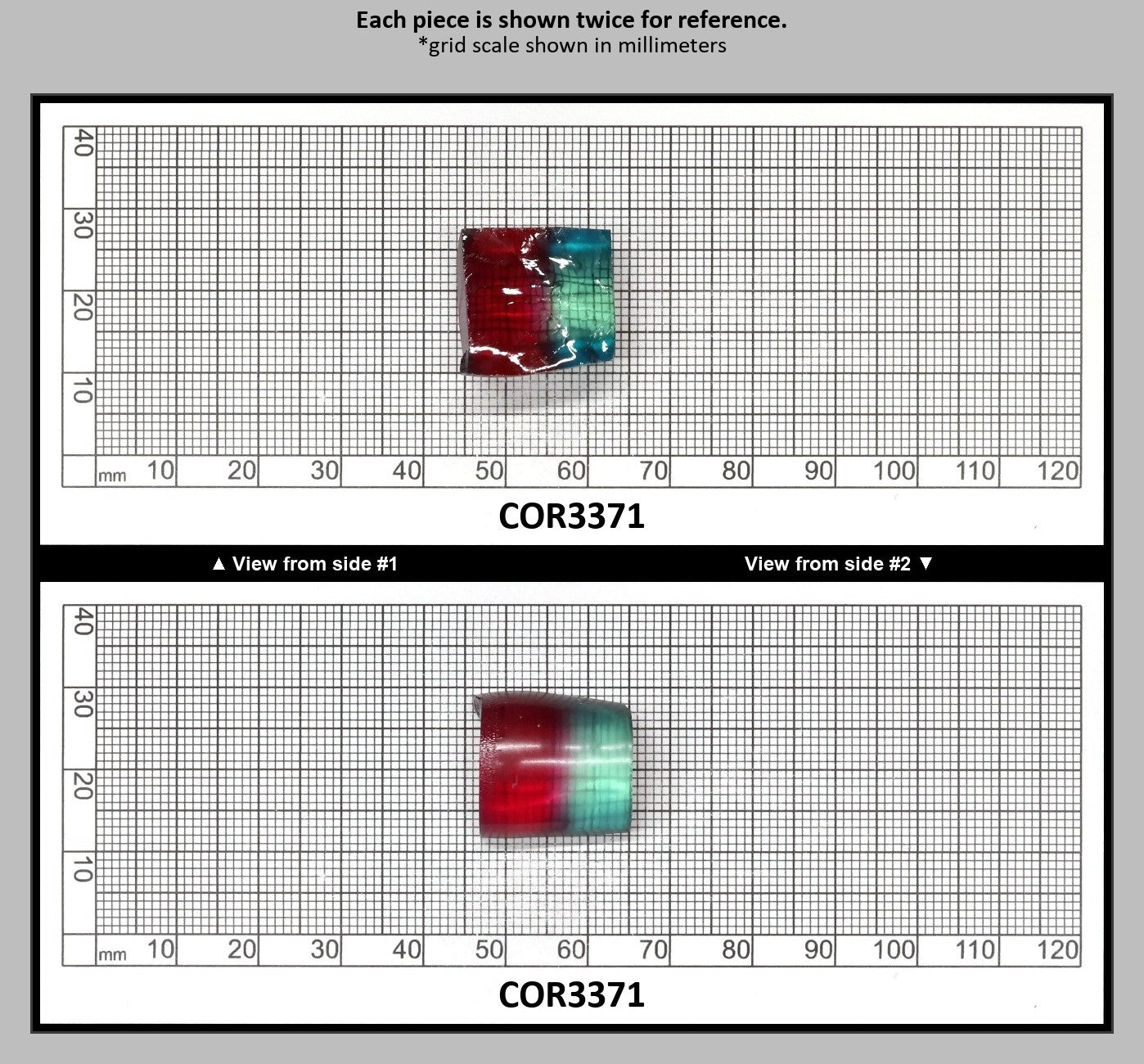 Pink/Paraiba Bi-Color Lab Created Corundum Sapphire Faceting Rough for Gem Cutting - Various Sizes - Split Boule : COR3371