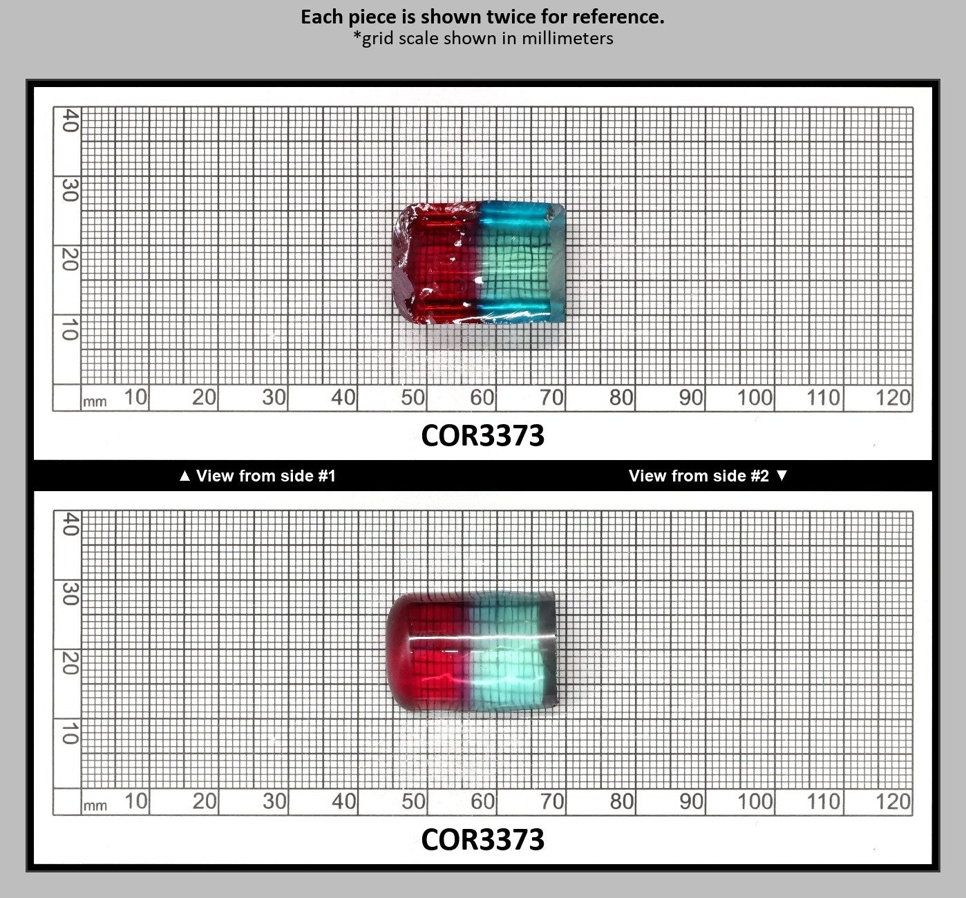 Pink/Paraiba Bi-Color Lab Created Corundum Sapphire Faceting Rough for Gem Cutting - Various Sizes - Split Boule : COR3373