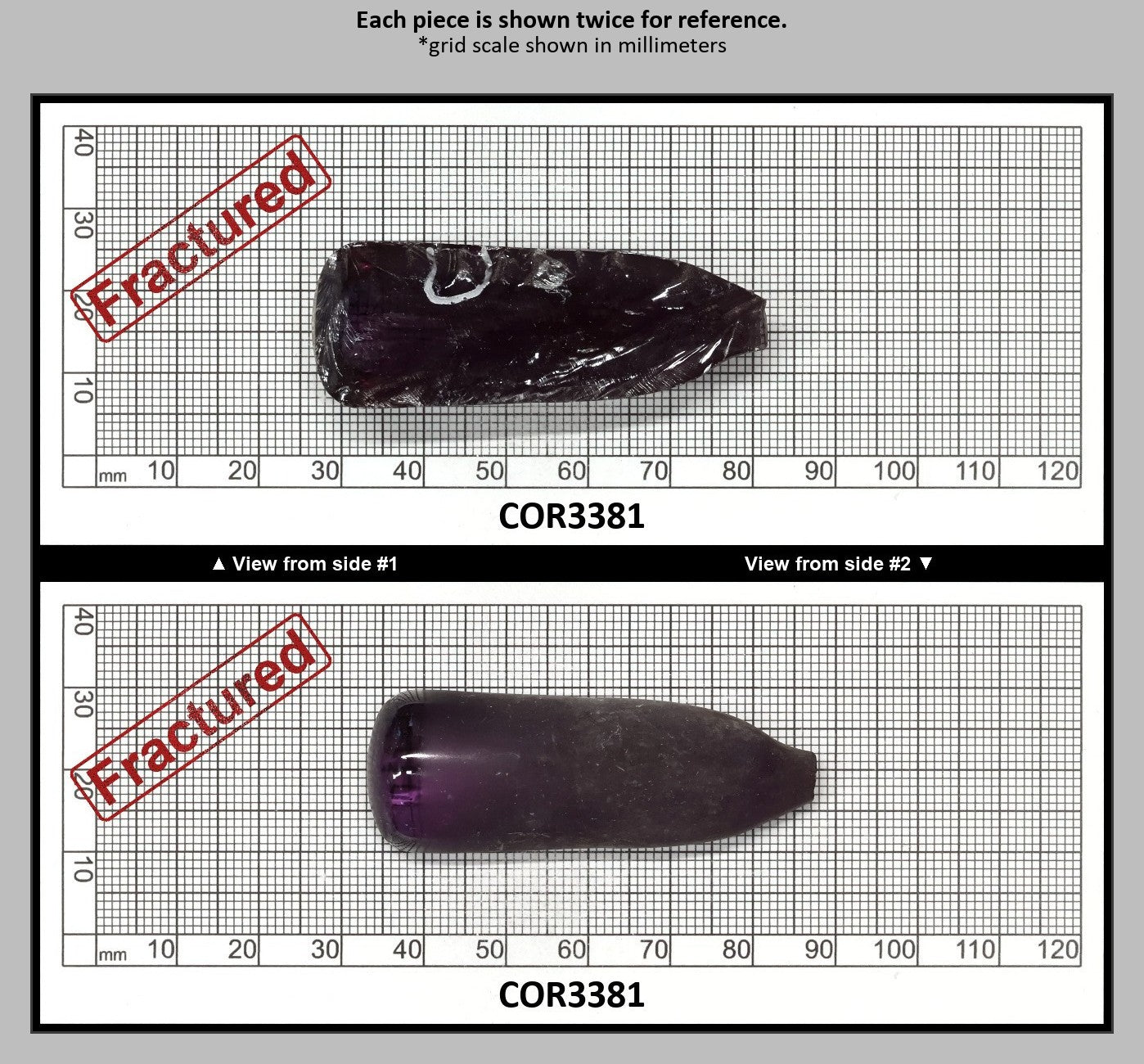 Djeva Alexandrite #45 Colored Lab Created Corundum Sapphire Faceting Rough for Gem Cutting - DISCONTINUED - Various Sizes - Split Boule : COR3381