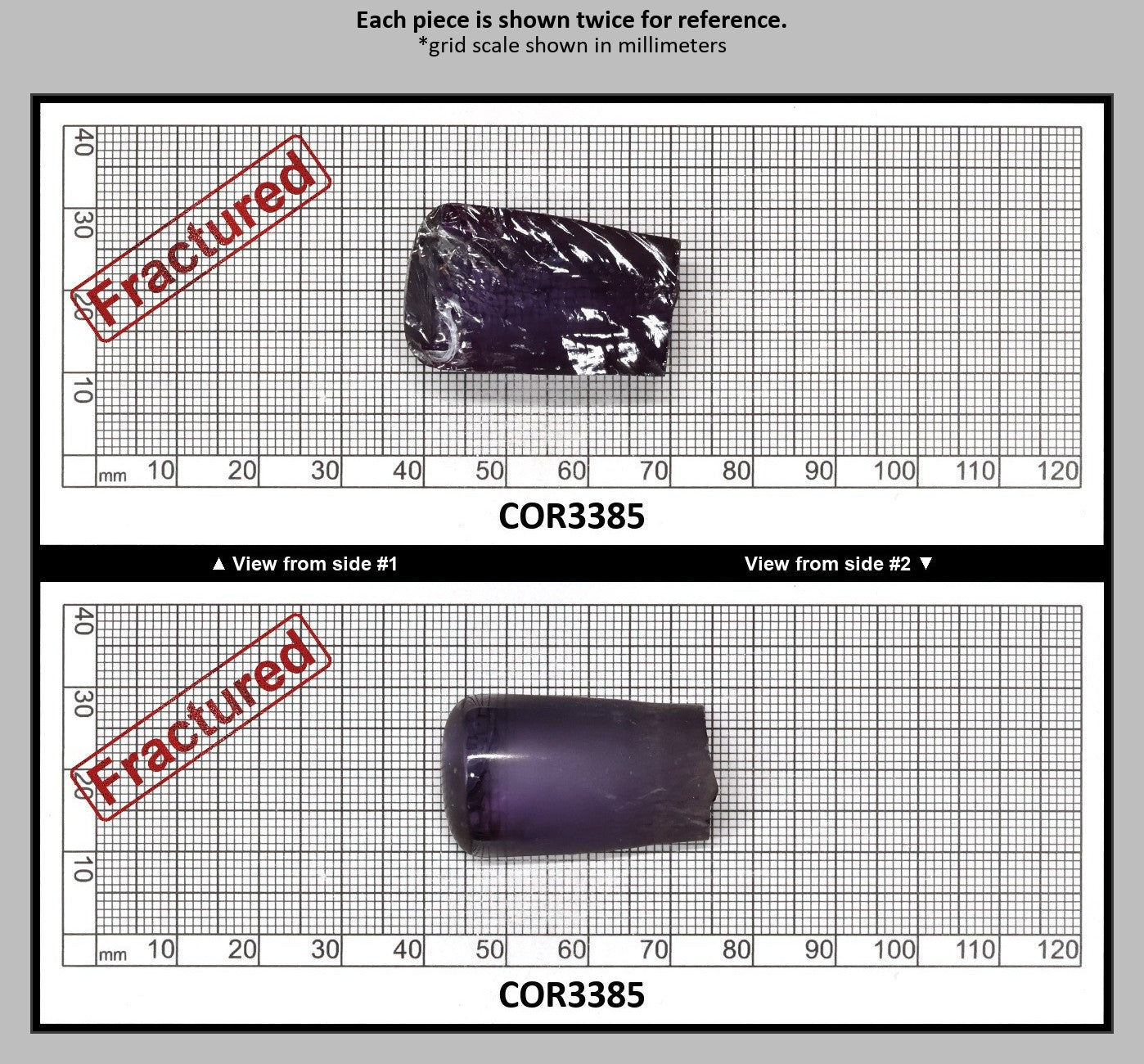 Djeva Alexandrite #45 Colored Lab Created Corundum Sapphire Faceting Rough for Gem Cutting - DISCONTINUED - Various Sizes - Split Boule : COR3385