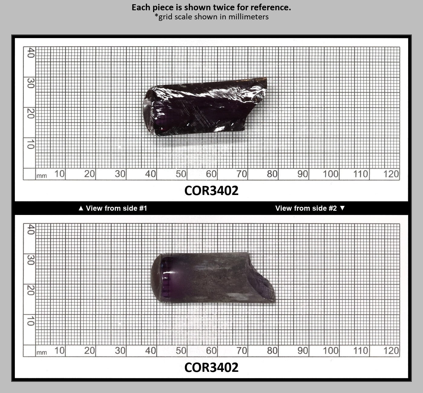 Djeva Alexandrite #45 Colored Lab Created Corundum Sapphire Faceting Rough for Gem Cutting - DISCONTINUED - Various Sizes - Split Boule : COR3402