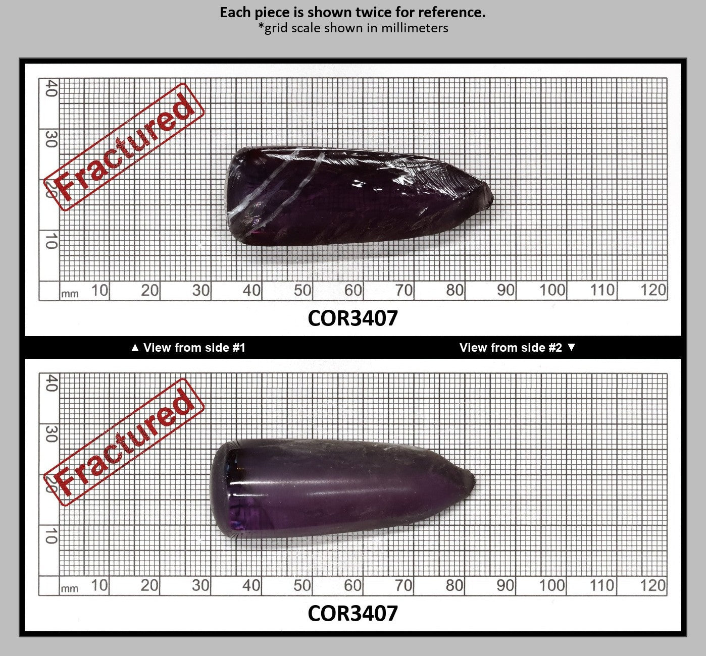 Djeva Alexandrite #45 Colored Lab Created Corundum Sapphire Faceting Rough for Gem Cutting - DISCONTINUED - Various Sizes - Split Boule : COR3407