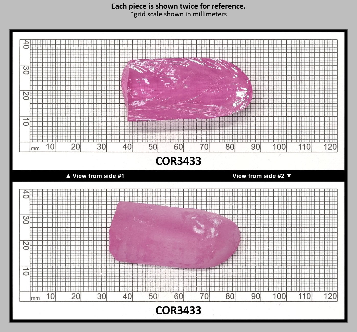 Extra Light Pink #1.25 Lab Created Corundum Sapphire Faceting Rough for Gem Cutting - Various Sizes - Split Boule : COR3433