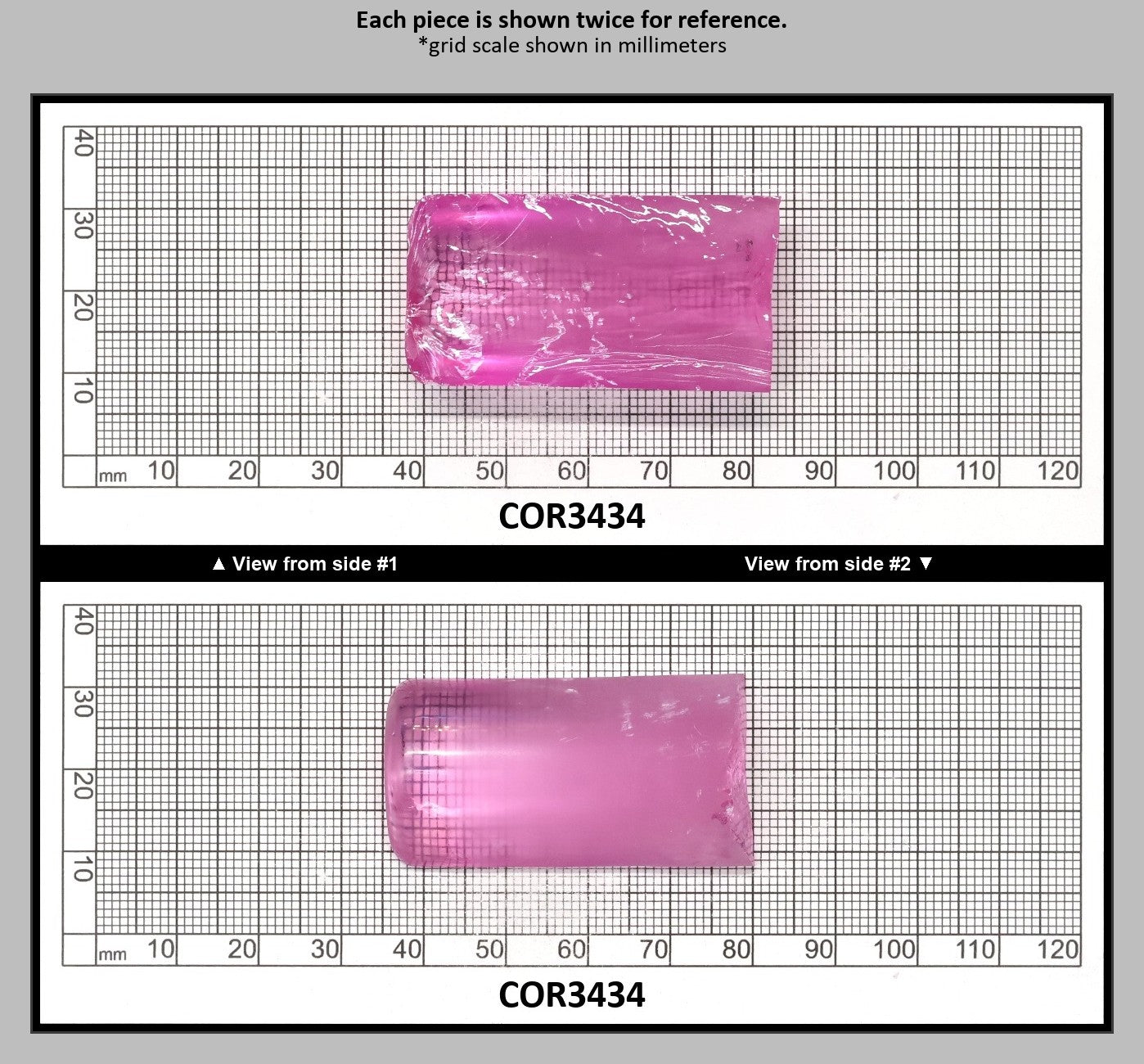 Extra Light Pink #1.25 Lab Created Corundum Sapphire Faceting Rough for Gem Cutting - Various Sizes - Split Boule : COR3434