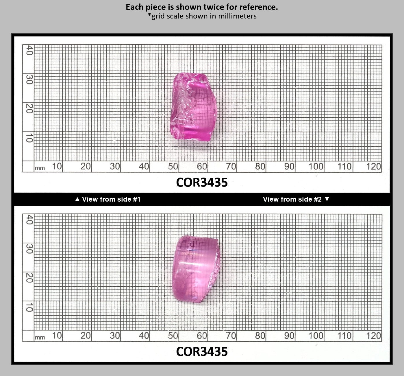 Extra Light Pink #1.25 Lab Created Corundum Sapphire Faceting Rough for Gem Cutting - Various Sizes - Split Boule : COR3435