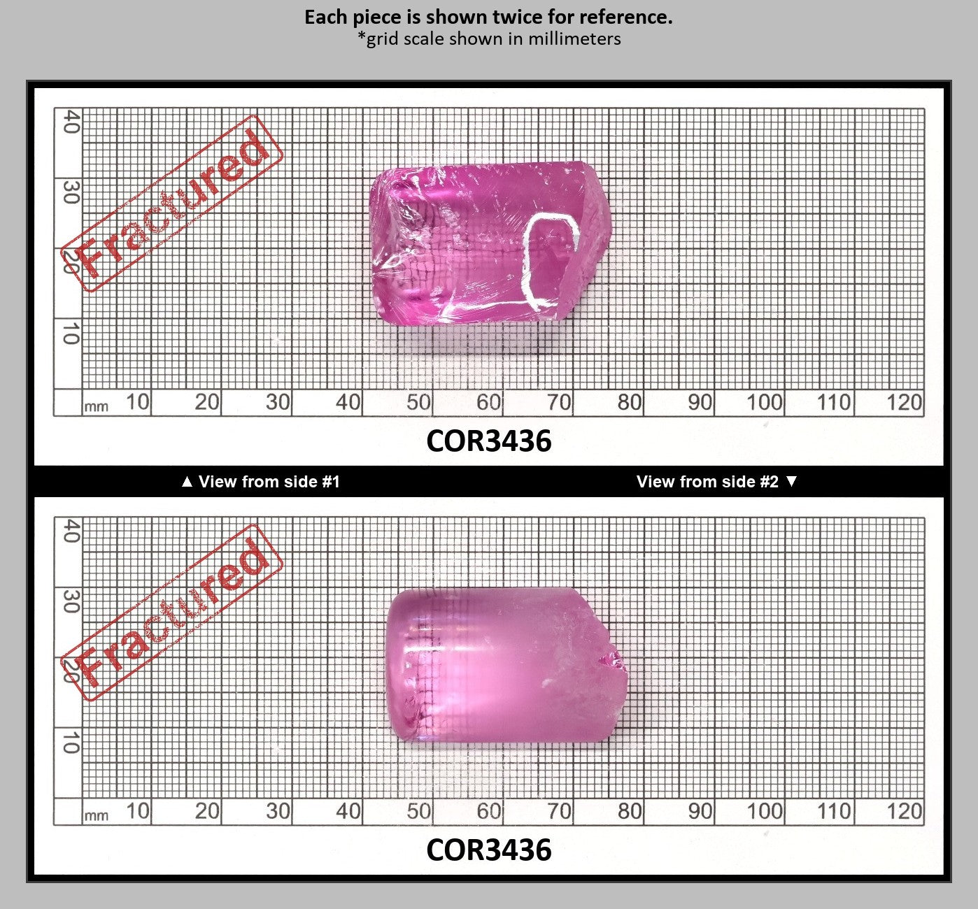 Extra Light Pink #1.25 Lab Created Corundum Sapphire Faceting Rough for Gem Cutting - Various Sizes - Split Boule : COR3436