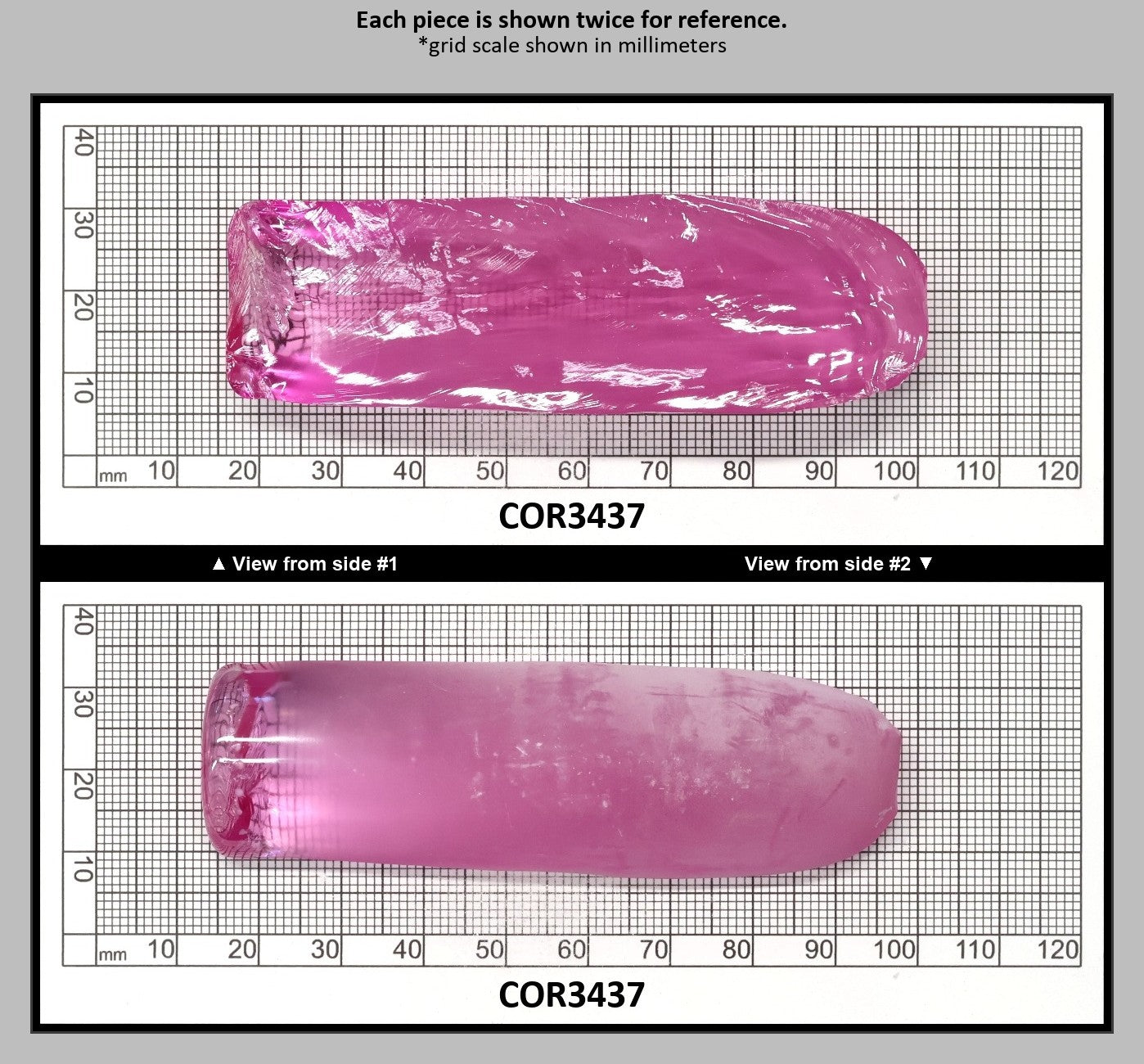 Extra Light Pink #1.25 Lab Created Corundum Sapphire Faceting Rough for Gem Cutting - Various Sizes - Split Boule : COR3437