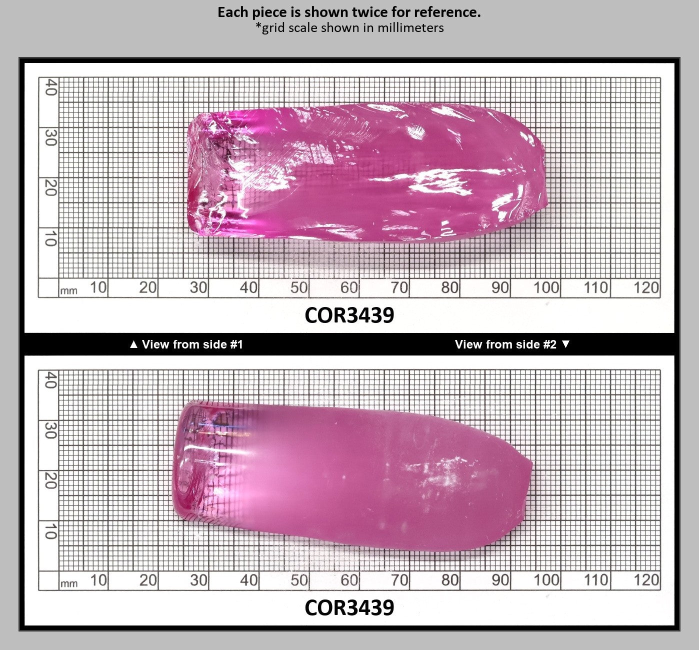 Extra Light Pink #1.25 Lab Created Corundum Sapphire Faceting Rough for Gem Cutting - Various Sizes - Split Boule : COR3439