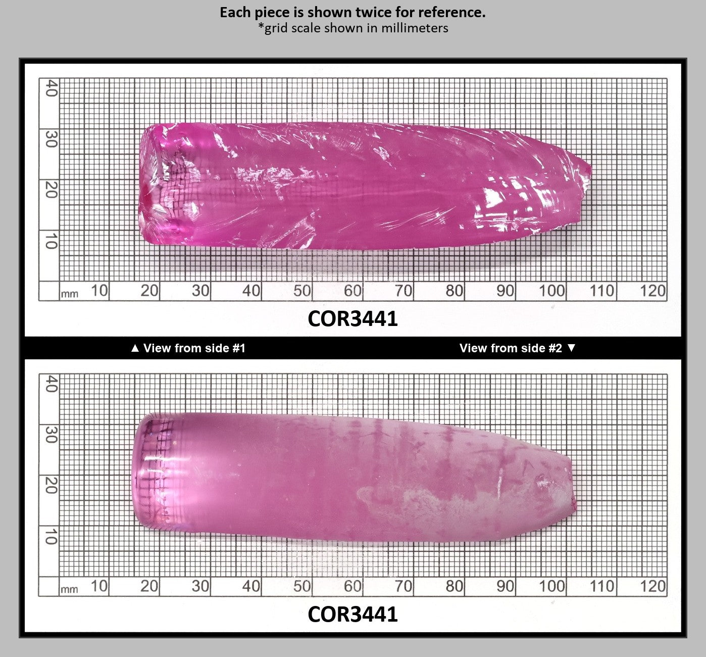 Extra Light Pink #1.25 Lab Created Corundum Sapphire Faceting Rough for Gem Cutting - Various Sizes - Split Boule : COR3441