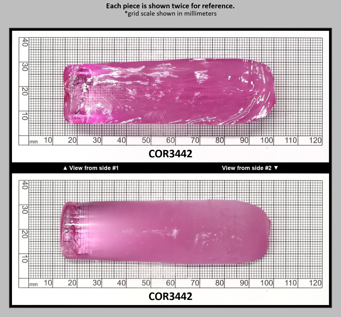 Extra Light Pink #1.25 Lab Created Corundum Sapphire Faceting Rough for Gem Cutting - Various Sizes - Split Boule : COR3442