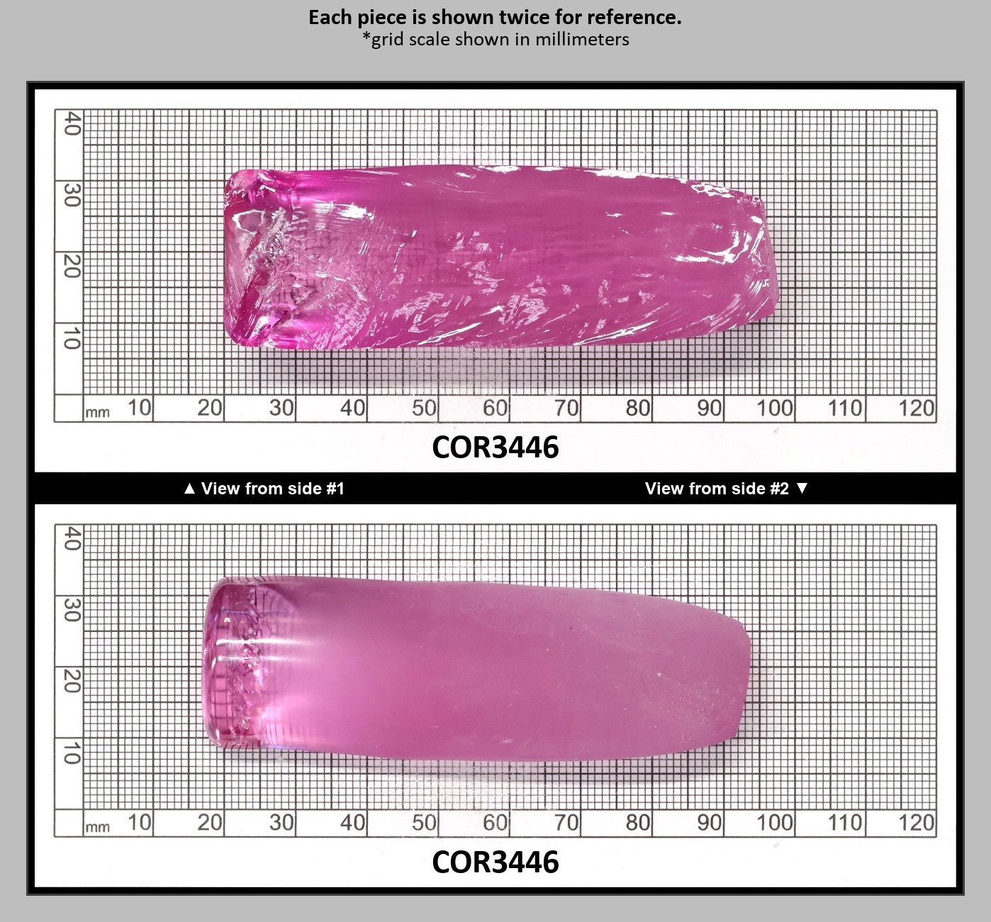 Extra Light Pink #1.25 Lab Created Corundum Sapphire Faceting Rough for Gem Cutting - Various Sizes - Split Boule : COR3446