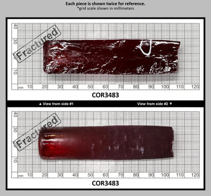 Ruby Red #5 Lab Created Corundum Sapphire Faceting Rough for Gem Cutting - Various Sizes - Split Boule : COR3483