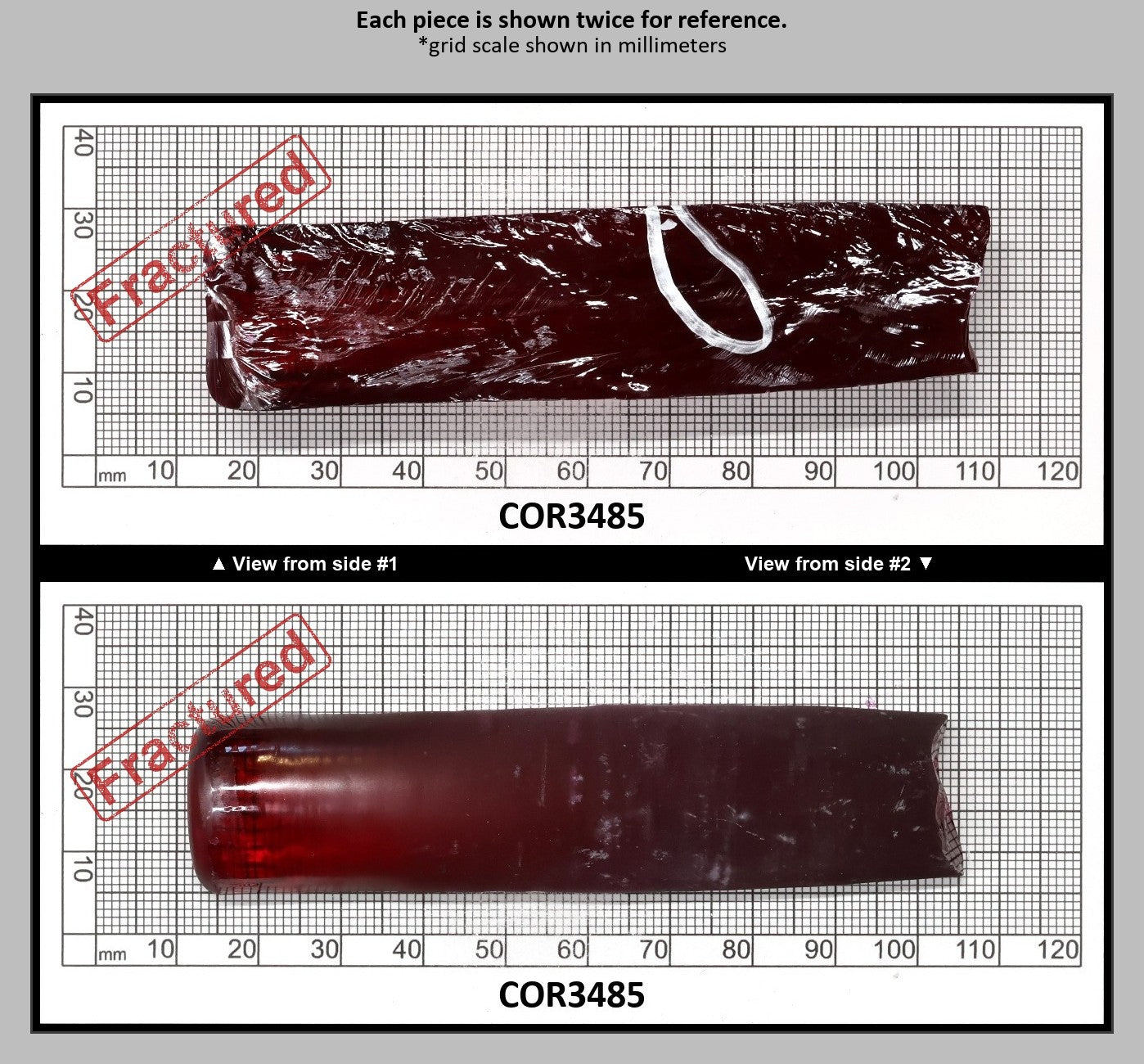 Ruby Red #5 Lab Created Corundum Sapphire Faceting Rough for Gem Cutting - Various Sizes - Split Boule : COR3485
