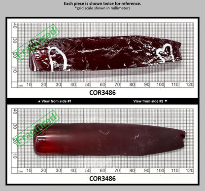Ruby Red #5 Lab Created Corundum Sapphire Faceting Rough for Gem Cutting - Various Sizes - Split Boule : COR3486