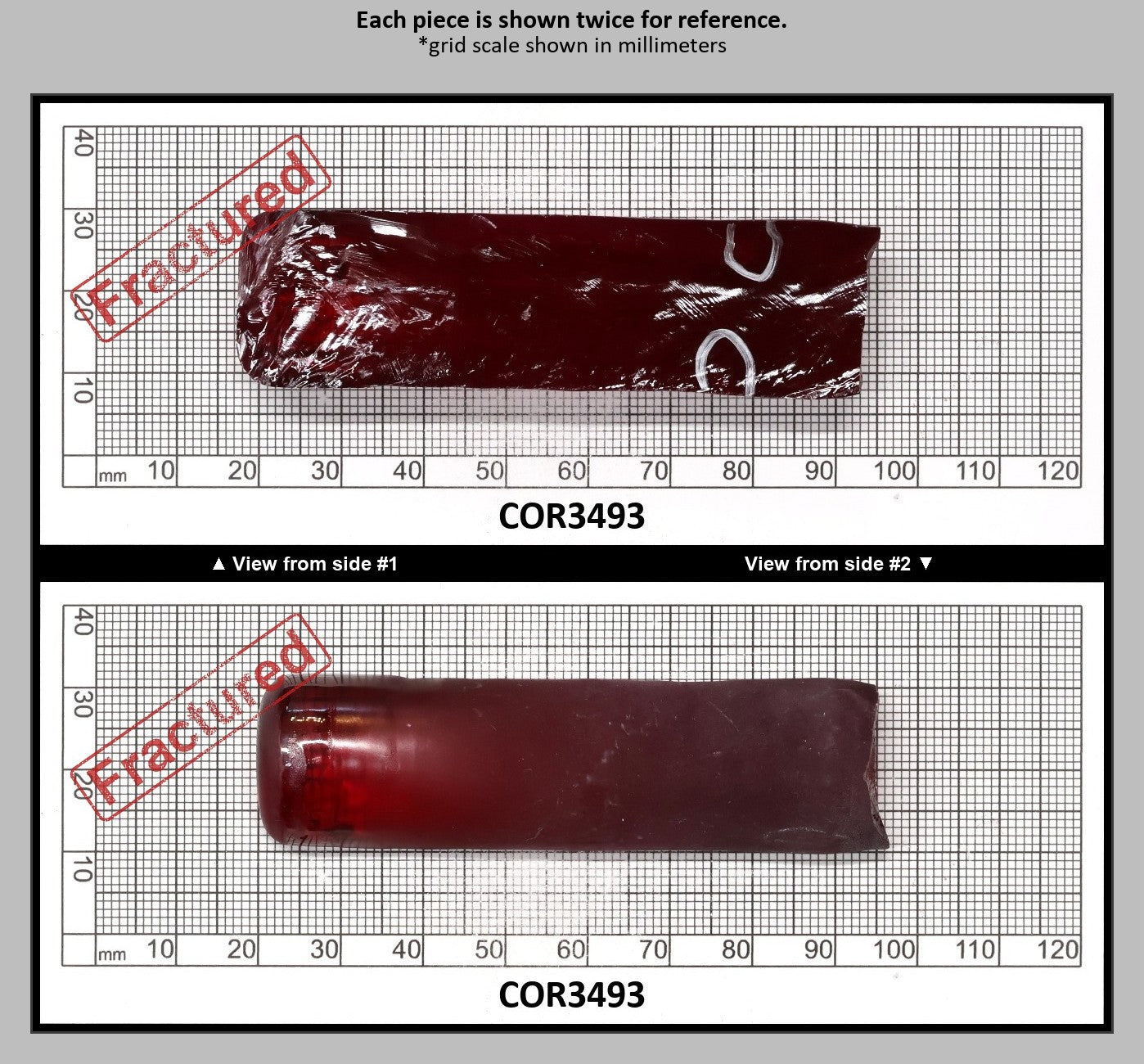 Ruby Red #5 Lab Created Corundum Sapphire Faceting Rough for Gem Cutting - Various Sizes - Split Boule : COR3493