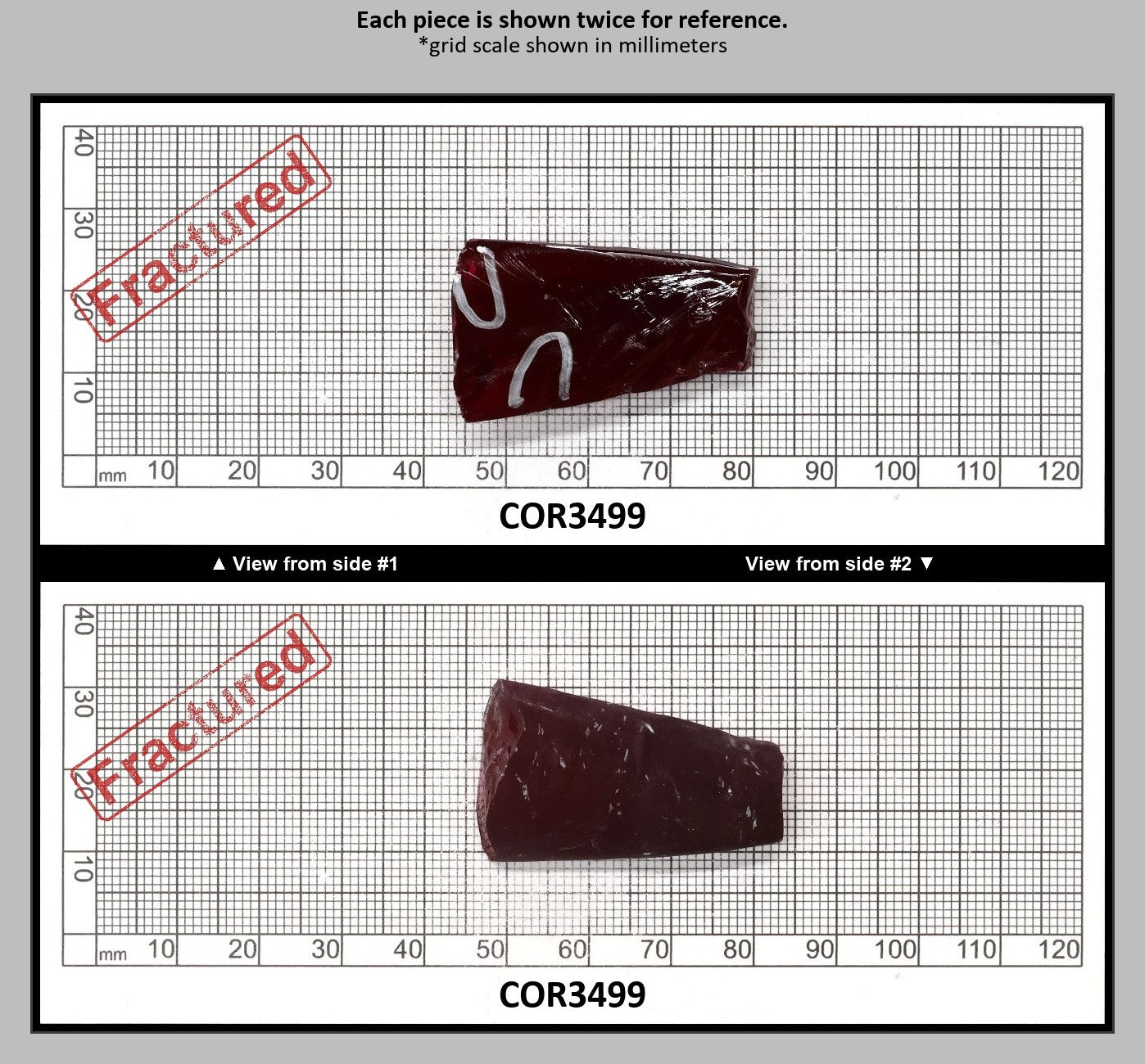 Ruby Red #5 Lab Created Corundum Sapphire Faceting Rough for Gem Cutting - Various Sizes - Split Boule : COR3499