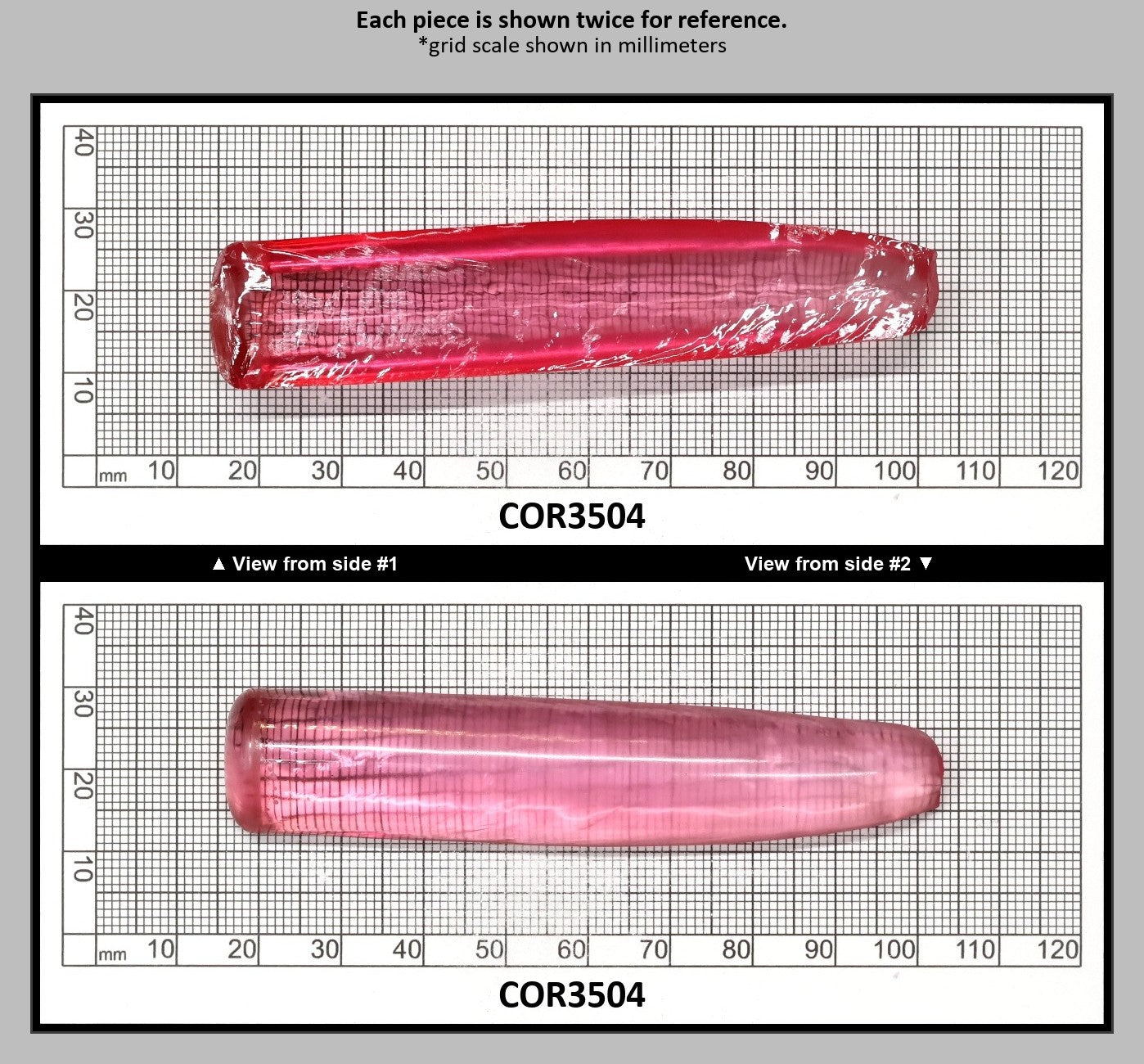 Peach Morganite #18 (Red Variant) Lab Created Corundum Sapphire Faceting Rough for Gem Cutting - Various Sizes - Split Boule : COR3504
