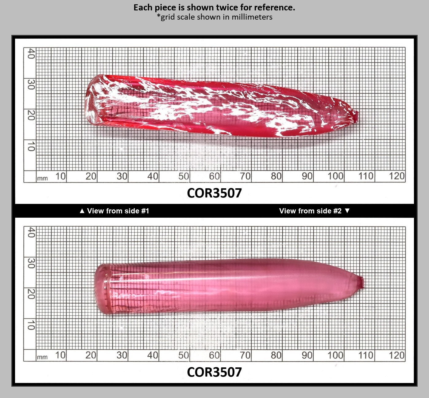 Peach Morganite #18 (Red Variant) Lab Created Corundum Sapphire Faceting Rough for Gem Cutting - Various Sizes - Split Boule : COR3507