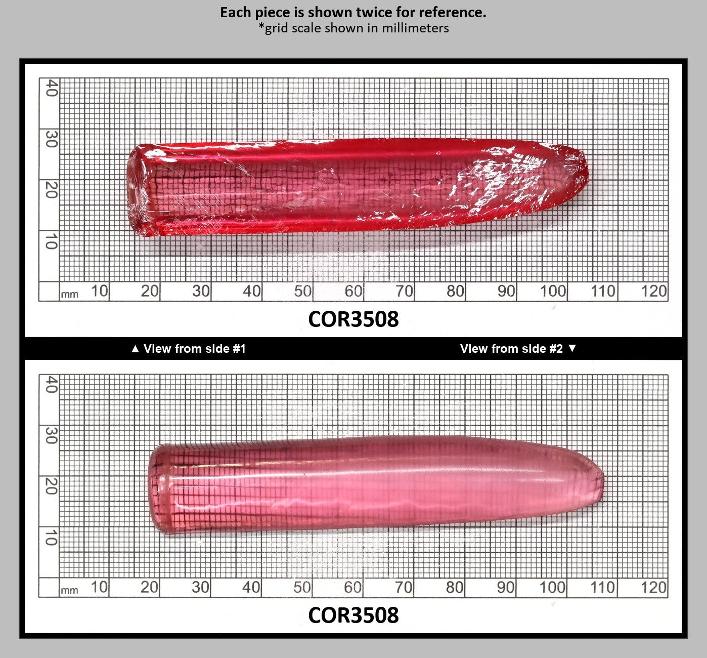Peach Morganite #18 (Red Variant) Lab Created Corundum Sapphire Faceting Rough for Gem Cutting - Various Sizes - Split Boule : COR3508