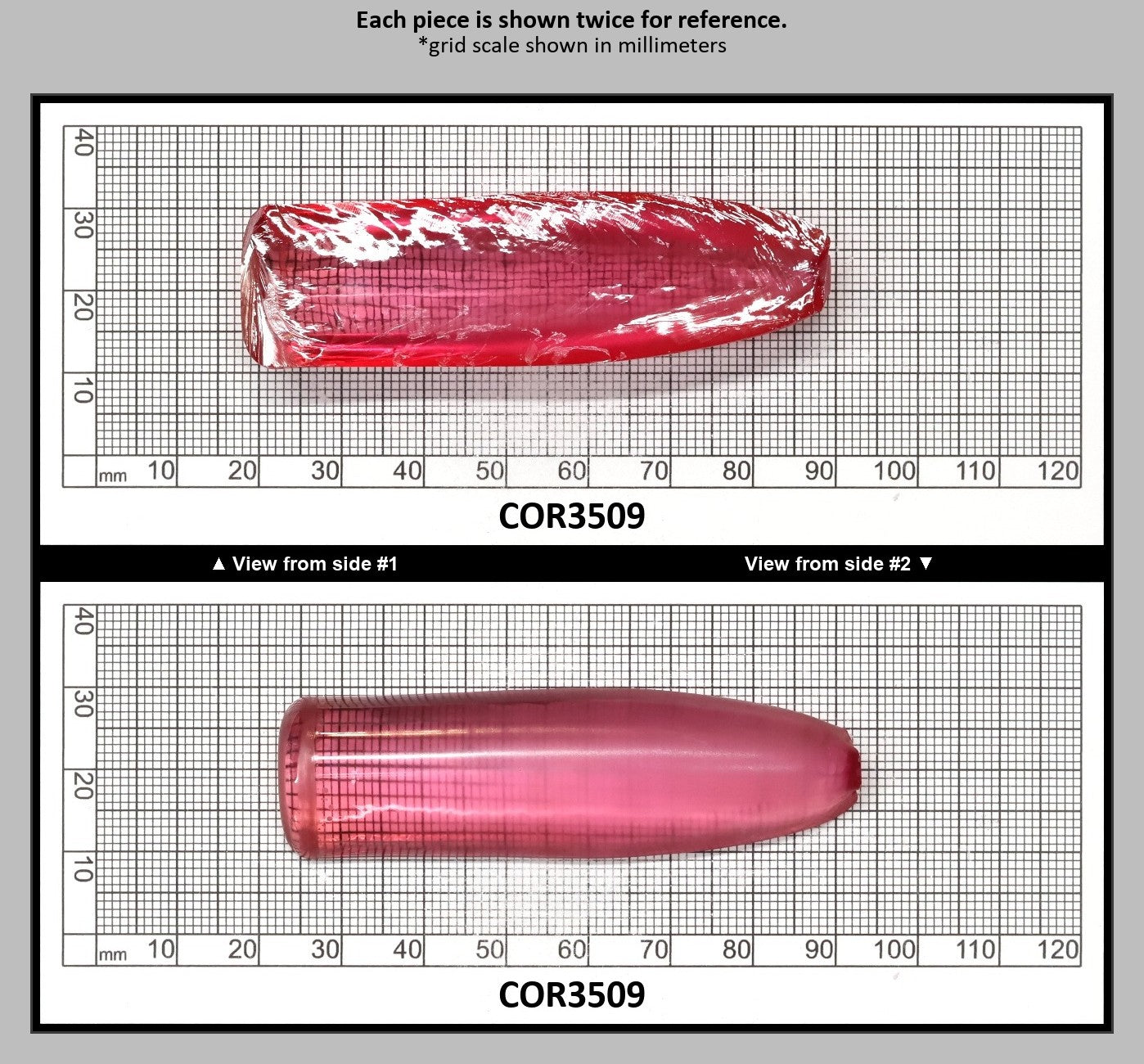 Peach Morganite #18 (Red Variant) Lab Created Corundum Sapphire Faceting Rough for Gem Cutting - Various Sizes - Split Boule : COR3509