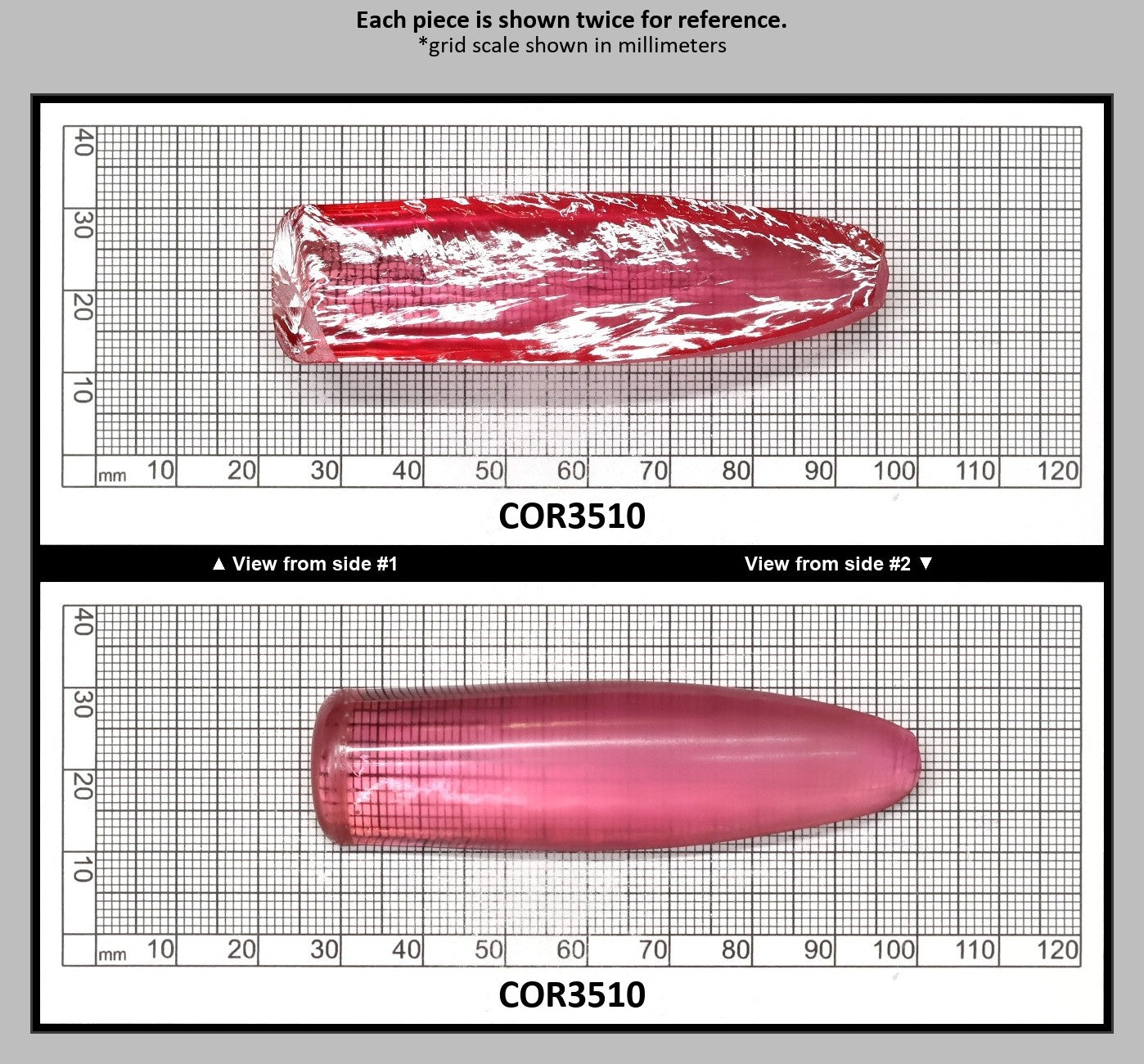 Peach Morganite #18 (Red Variant) Lab Created Corundum Sapphire Faceting Rough for Gem Cutting - Various Sizes - Split Boule : COR3510