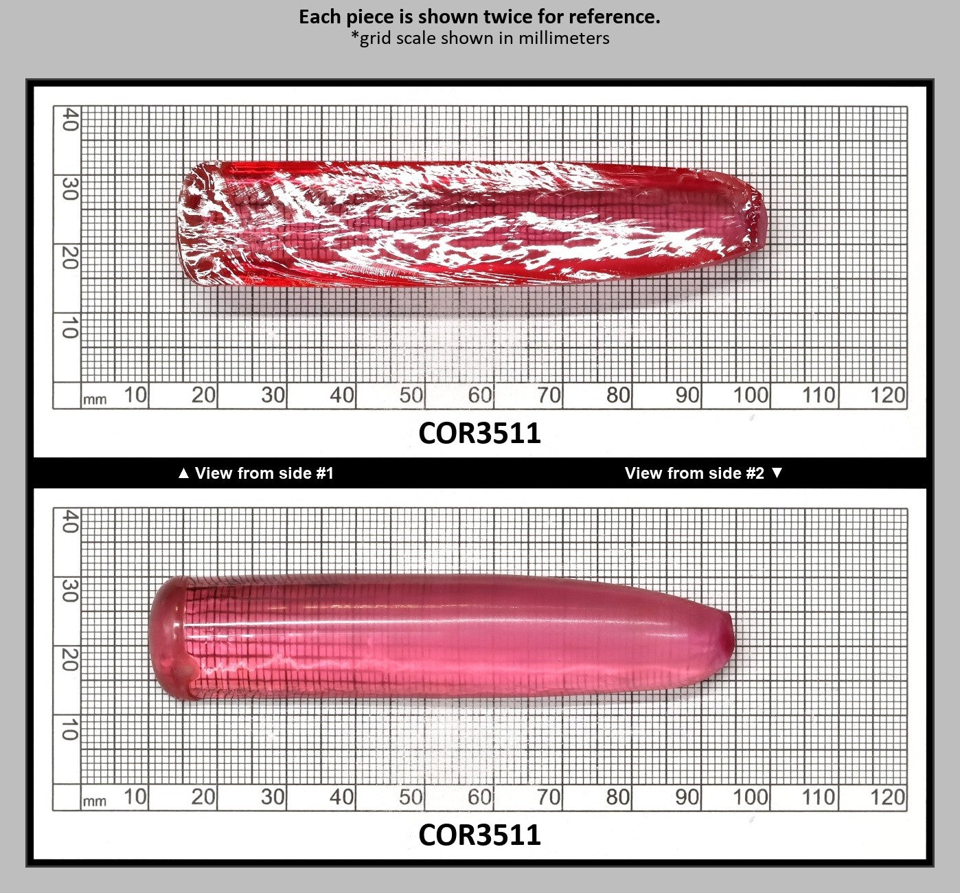 Peach Morganite #18 (Red Variant) Lab Created Corundum Sapphire Faceting Rough for Gem Cutting - Various Sizes - Split Boule : COR3511