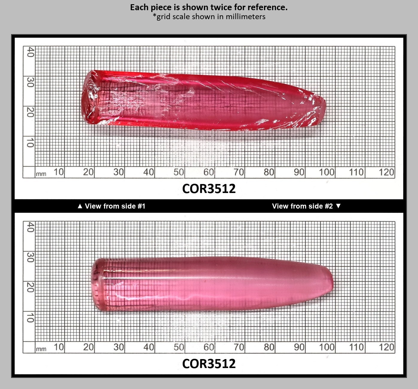 Peach Morganite #18 (Red Variant) Lab Created Corundum Sapphire Faceting Rough for Gem Cutting - Various Sizes - Split Boule : COR3512
