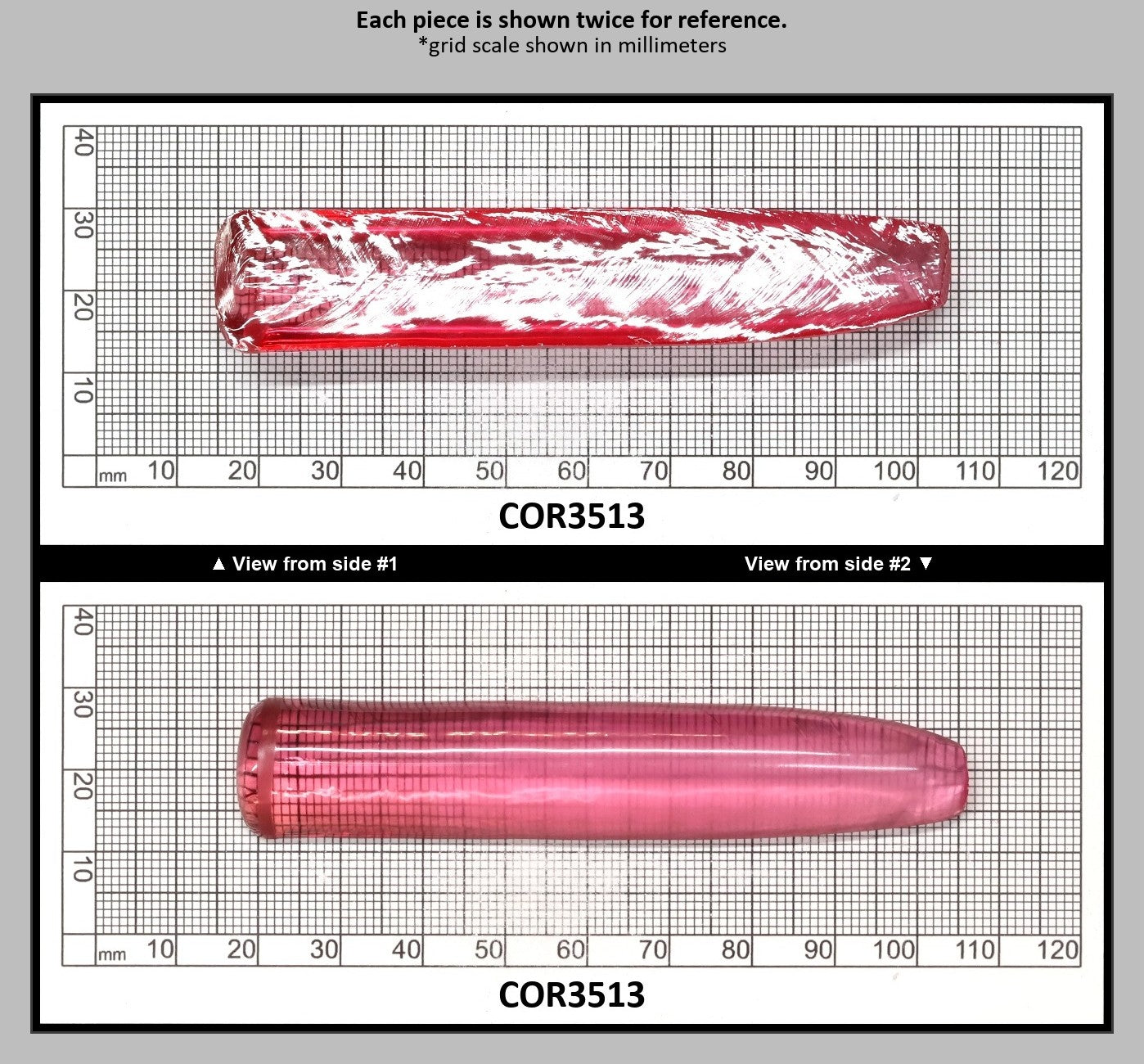 Peach Morganite #18 (Red Variant) Lab Created Corundum Sapphire Faceting Rough for Gem Cutting - Various Sizes - Split Boule : COR3513