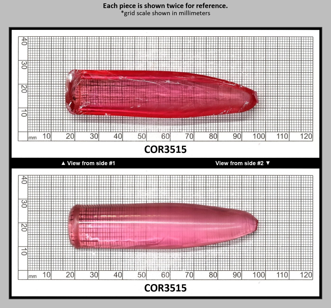 Peach Morganite #18 (Red Variant) Lab Created Corundum Sapphire Faceting Rough for Gem Cutting - Various Sizes - Split Boule : COR3515