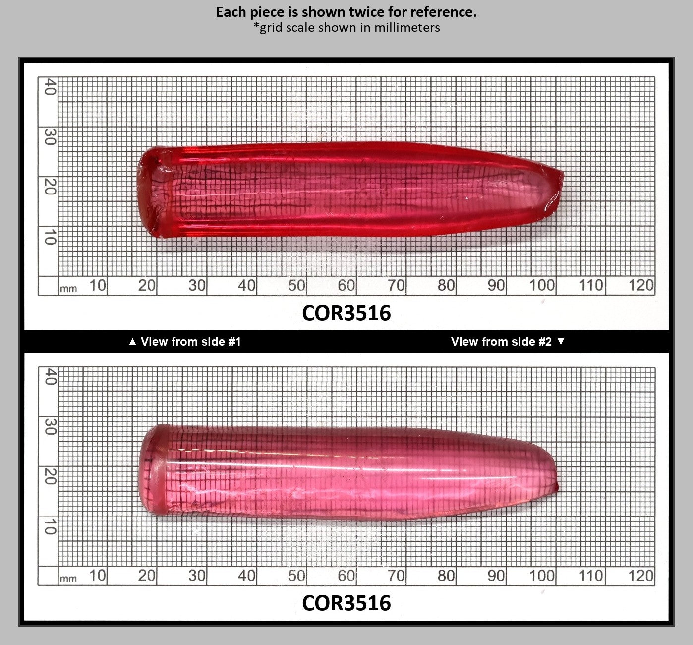 Peach Morganite #18 (Red Variant) Lab Created Corundum Sapphire Faceting Rough for Gem Cutting - Various Sizes - Split Boule : COR3516