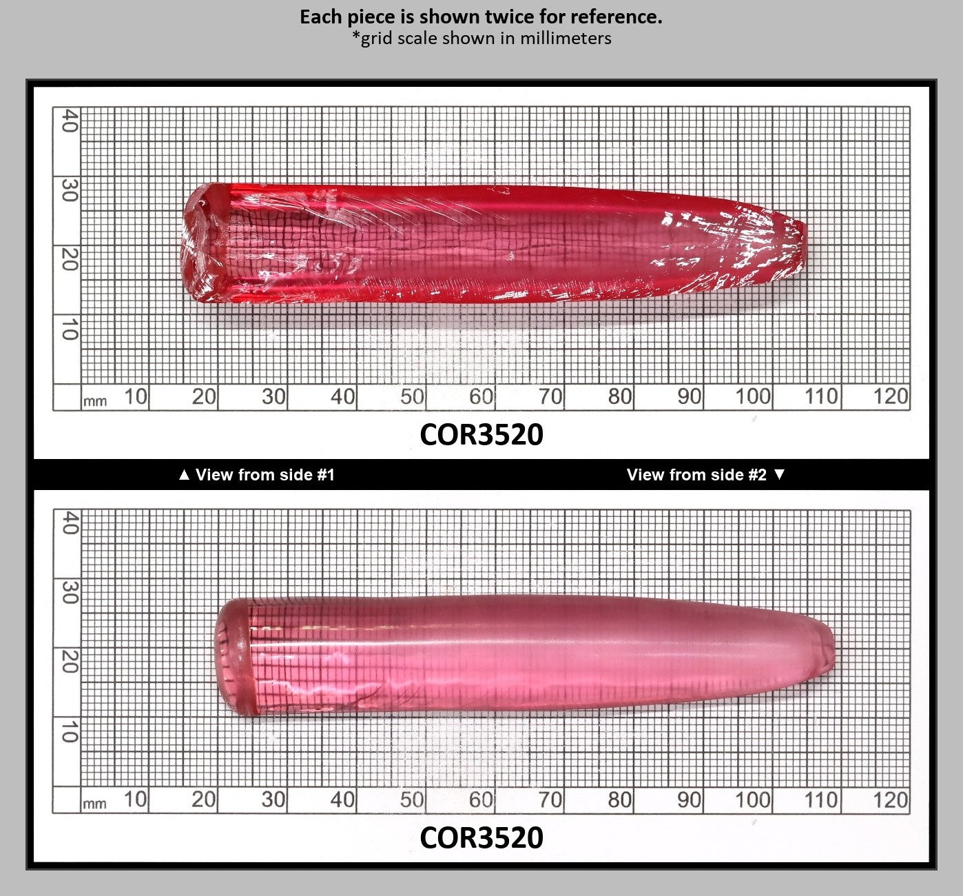 Peach Morganite #18 (Red Variant) Lab Created Corundum Sapphire Faceting Rough for Gem Cutting - Various Sizes - Split Boule : COR3520