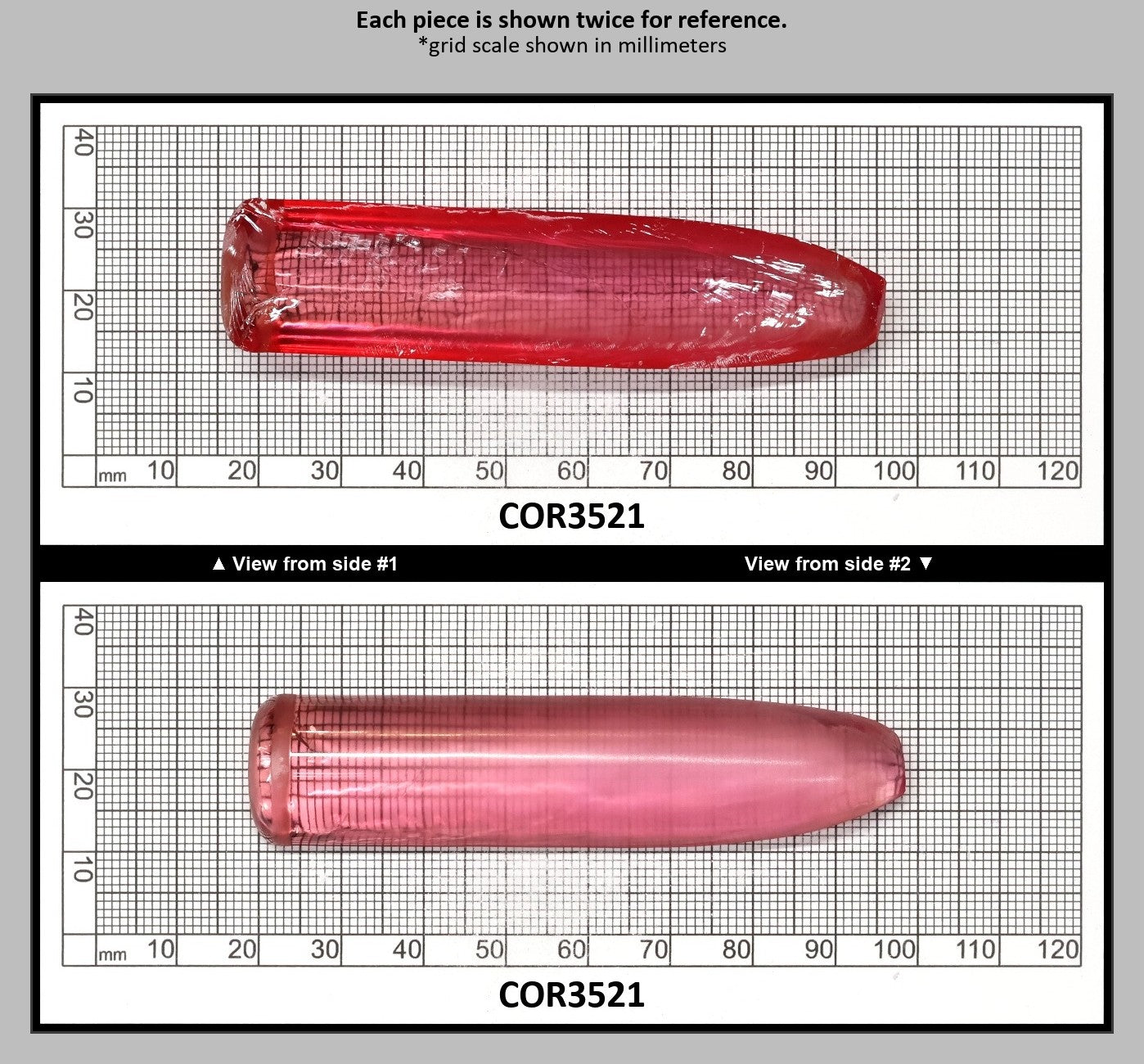 Peach Morganite #18 (Red Variant) Lab Created Corundum Sapphire Faceting Rough for Gem Cutting - Various Sizes - Split Boule : COR3521