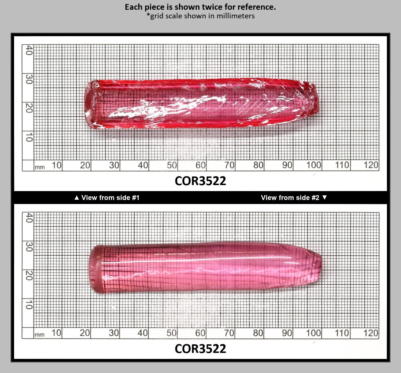 Peach Morganite #18 (Red Variant) Lab Created Corundum Sapphire Faceting Rough for Gem Cutting - Various Sizes - Split Boule : COR3522