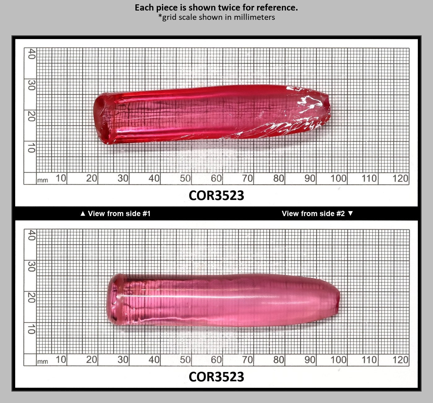 Peach Morganite #18 (Red Variant) Lab Created Corundum Sapphire Faceting Rough for Gem Cutting - Various Sizes - Split Boule : COR3523