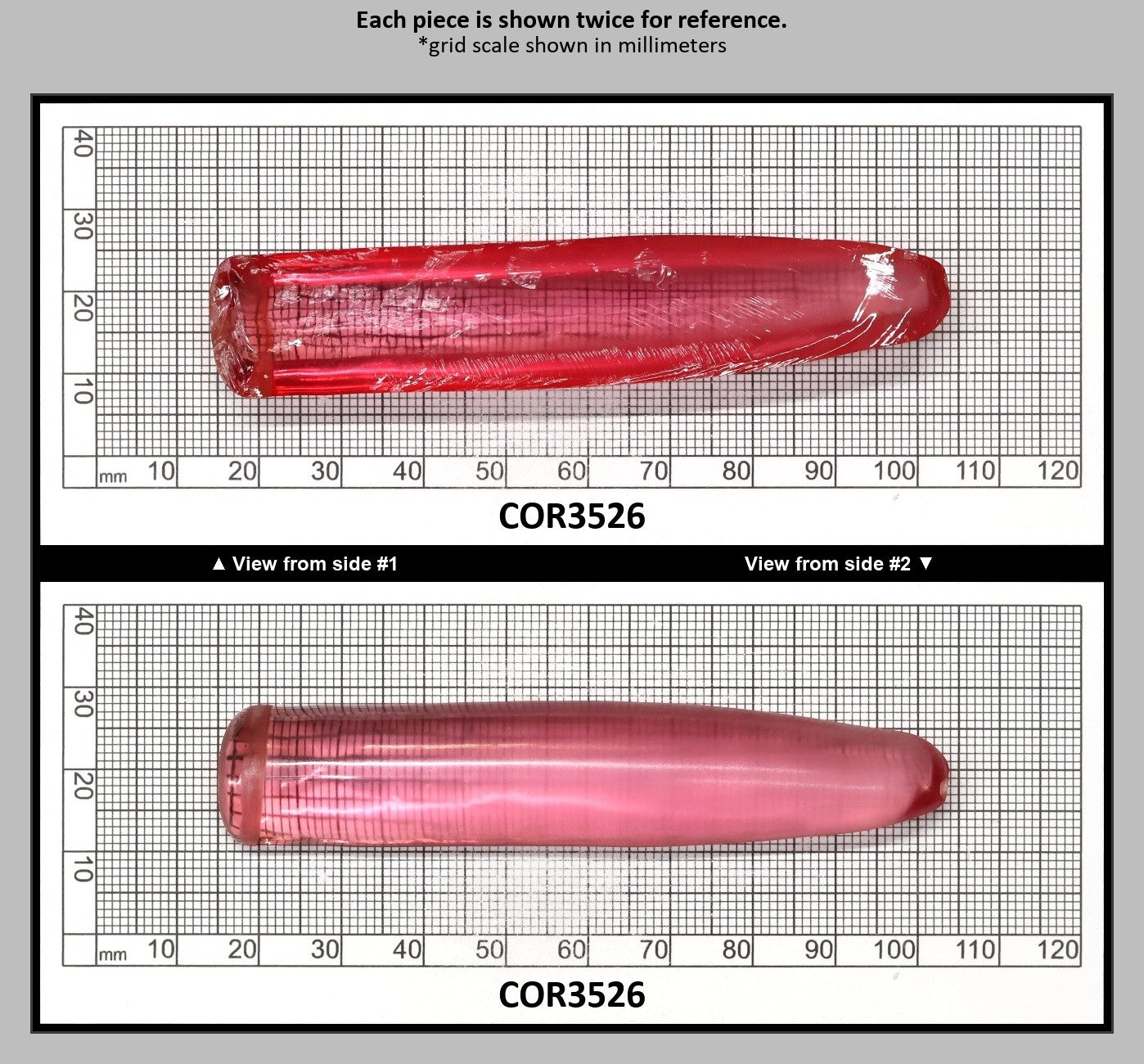 Peach Morganite #18 (Red Variant) Lab Created Corundum Sapphire Faceting Rough for Gem Cutting - Various Sizes - Split Boule : COR3526