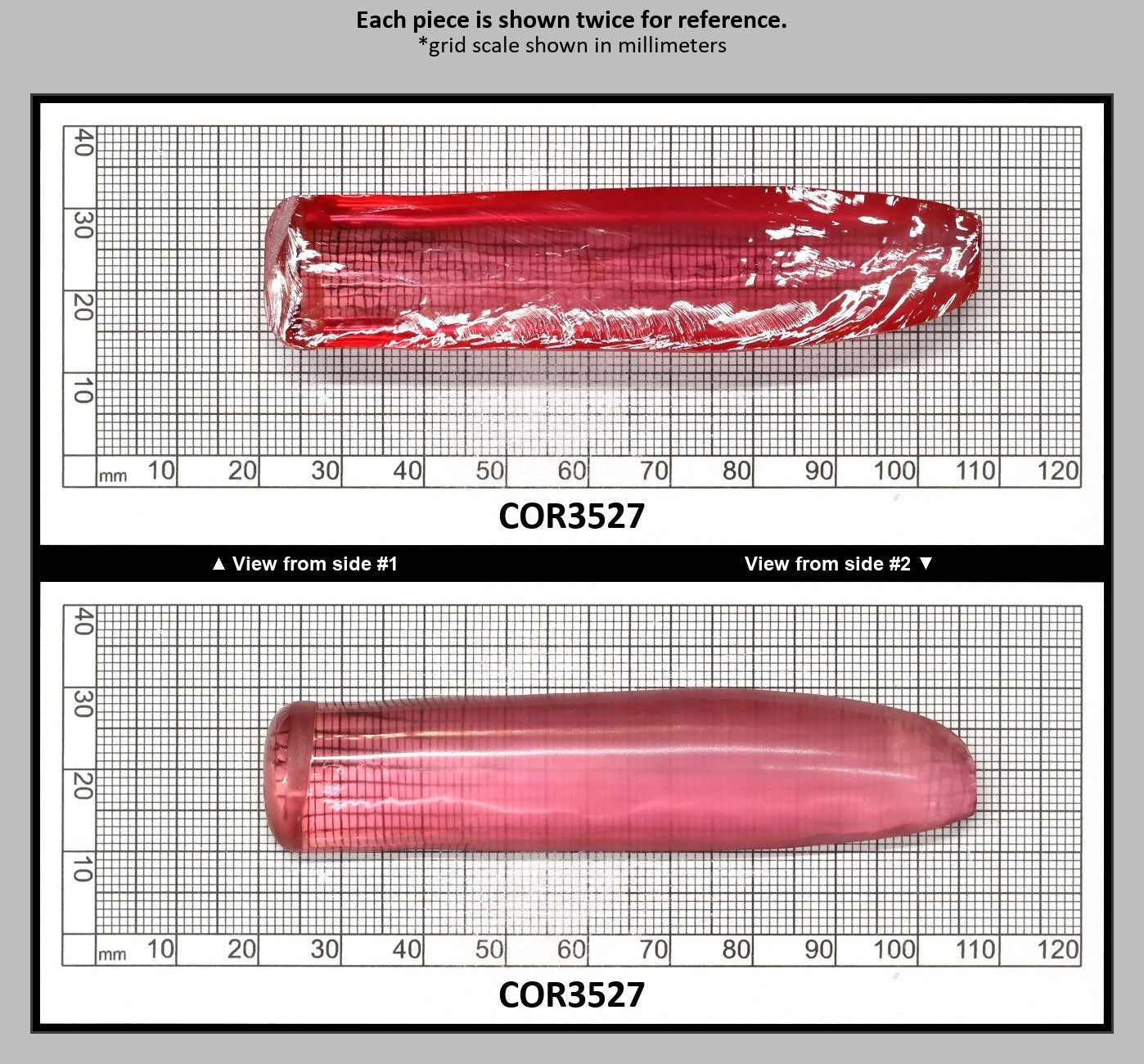 Peach Morganite #18 (Red Variant) Lab Created Corundum Sapphire Faceting Rough for Gem Cutting - Various Sizes - Split Boule : COR3527