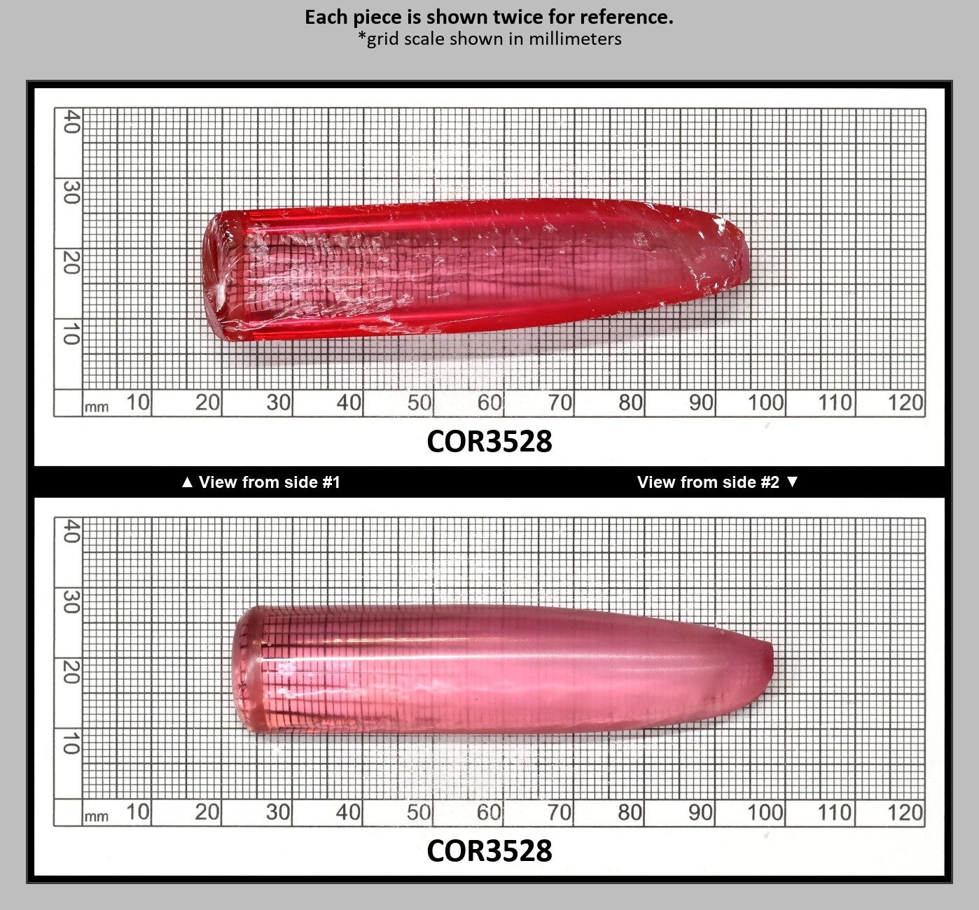Peach Morganite #18 (Red Variant) Lab Created Corundum Sapphire Faceting Rough for Gem Cutting - Various Sizes - Split Boule : COR3528