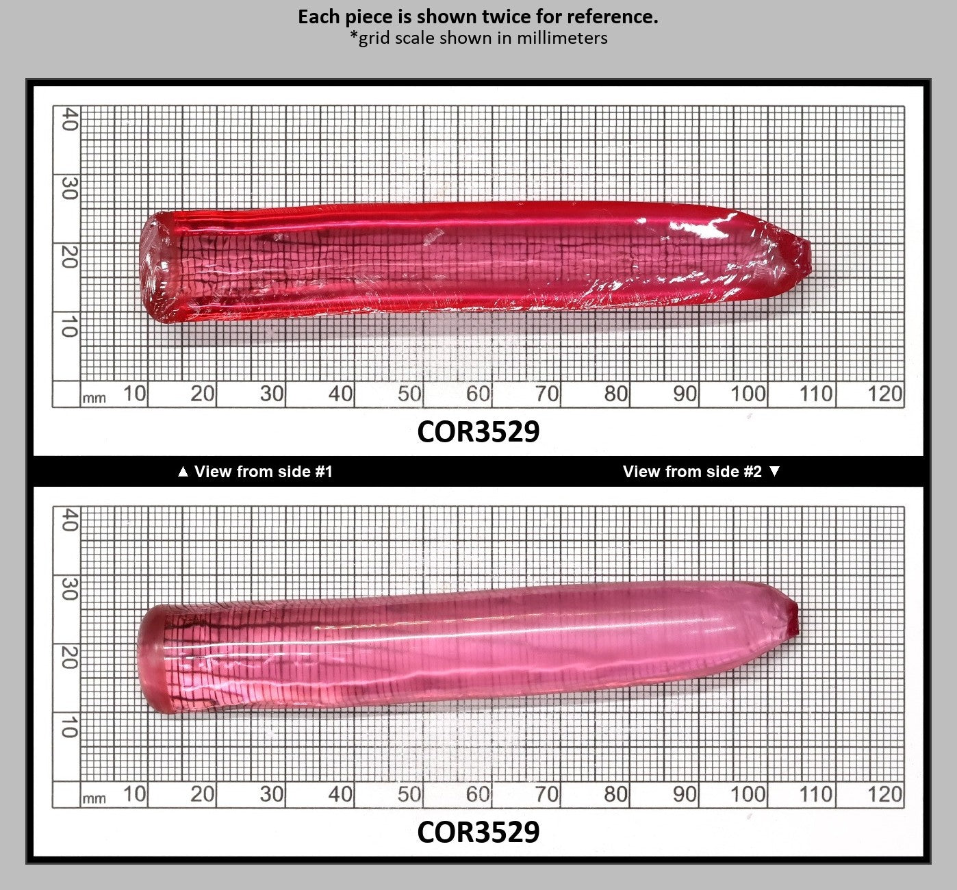 Peach Morganite #18 (Red Variant) Lab Created Corundum Sapphire Faceting Rough for Gem Cutting - Various Sizes - Split Boule : COR3529