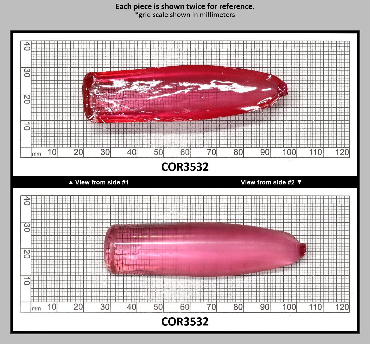 Peach Morganite #18 (Red Variant) Lab Created Corundum Sapphire Faceting Rough for Gem Cutting - Various Sizes - Split Boule : COR3532