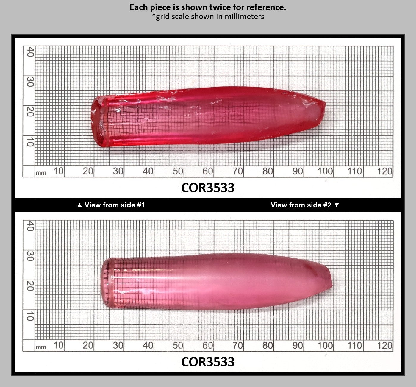 Peach Morganite #18 (Red Variant) Lab Created Corundum Sapphire Faceting Rough for Gem Cutting - Various Sizes - Split Boule : COR3533