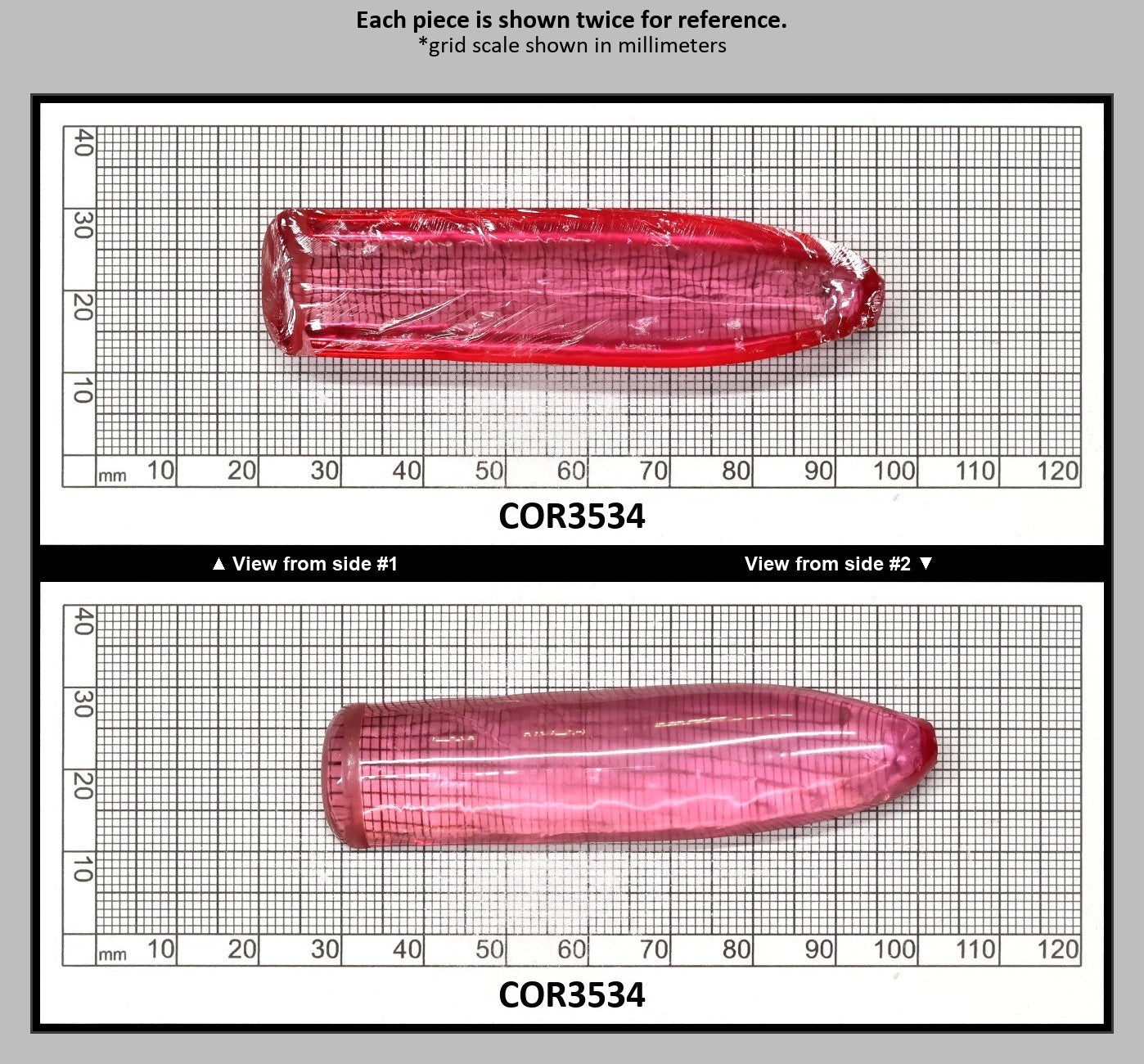 Peach Morganite #18 (Red Variant) Lab Created Corundum Sapphire Faceting Rough for Gem Cutting - Various Sizes - Split Boule : COR3534