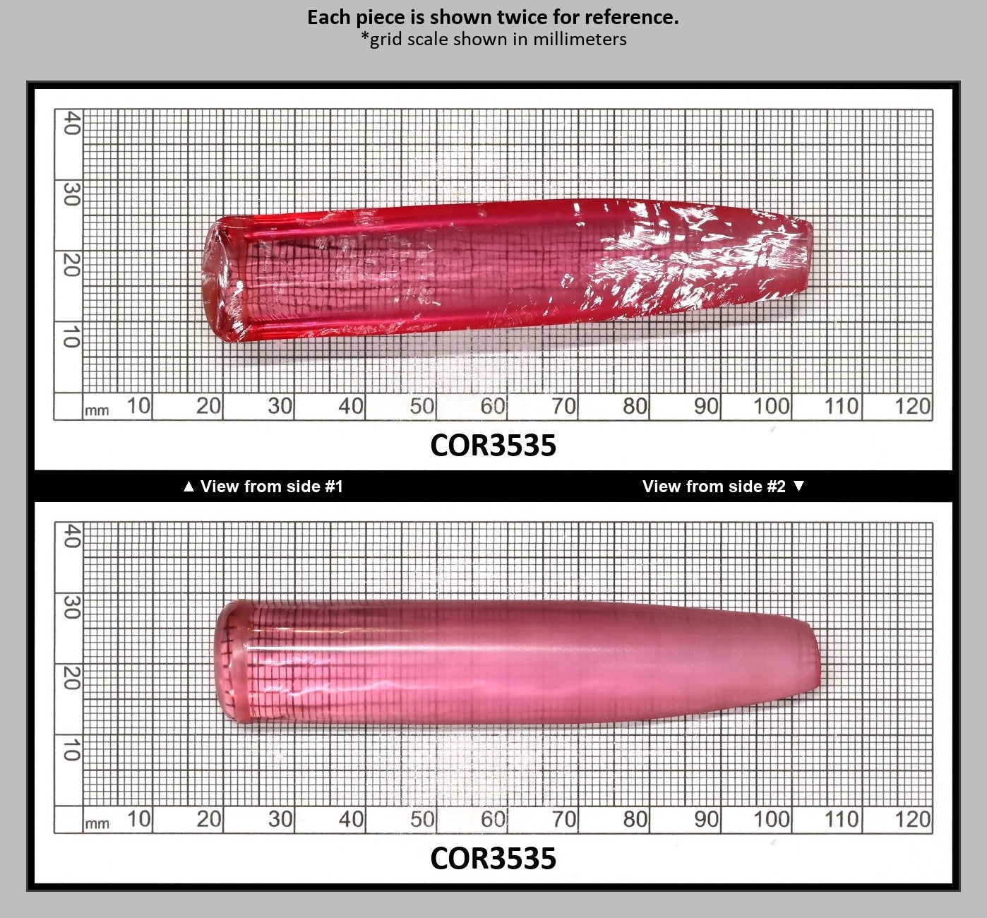 Peach Morganite #18 (Red Variant) Lab Created Corundum Sapphire Faceting Rough for Gem Cutting - Various Sizes - Split Boule : COR3535