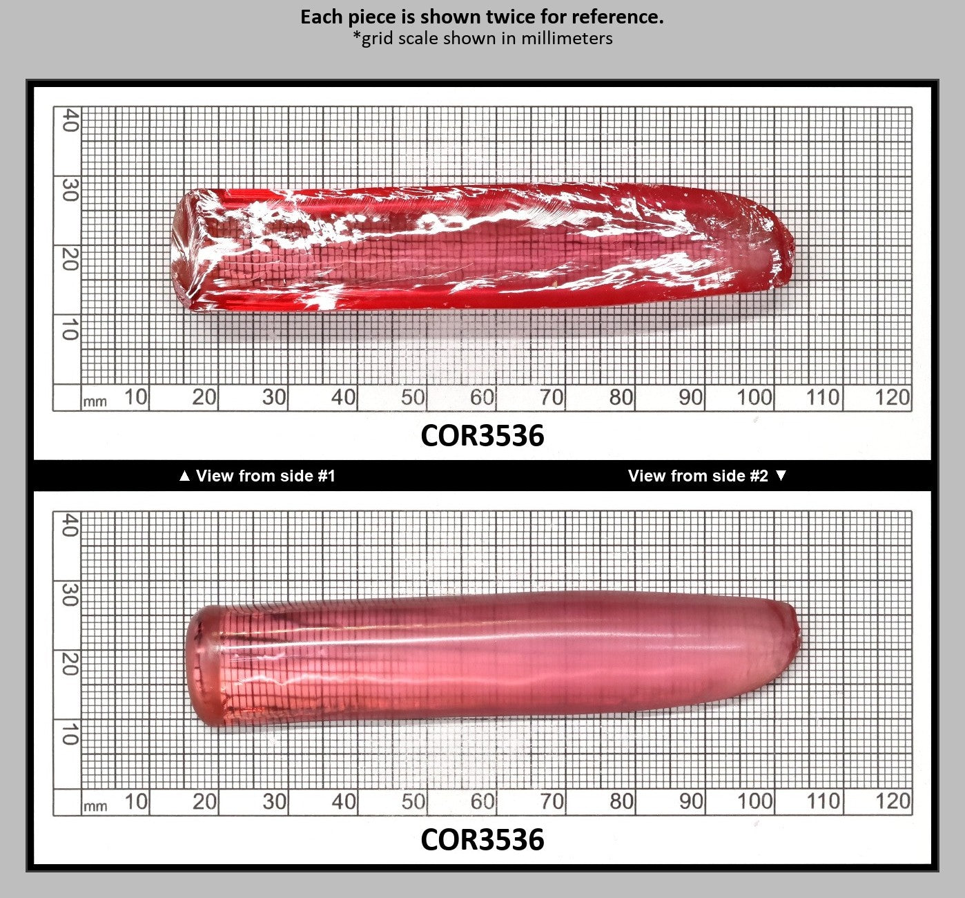 Peach Morganite #18 (Red Variant) Lab Created Corundum Sapphire Faceting Rough for Gem Cutting - Various Sizes - Split Boule : COR3536