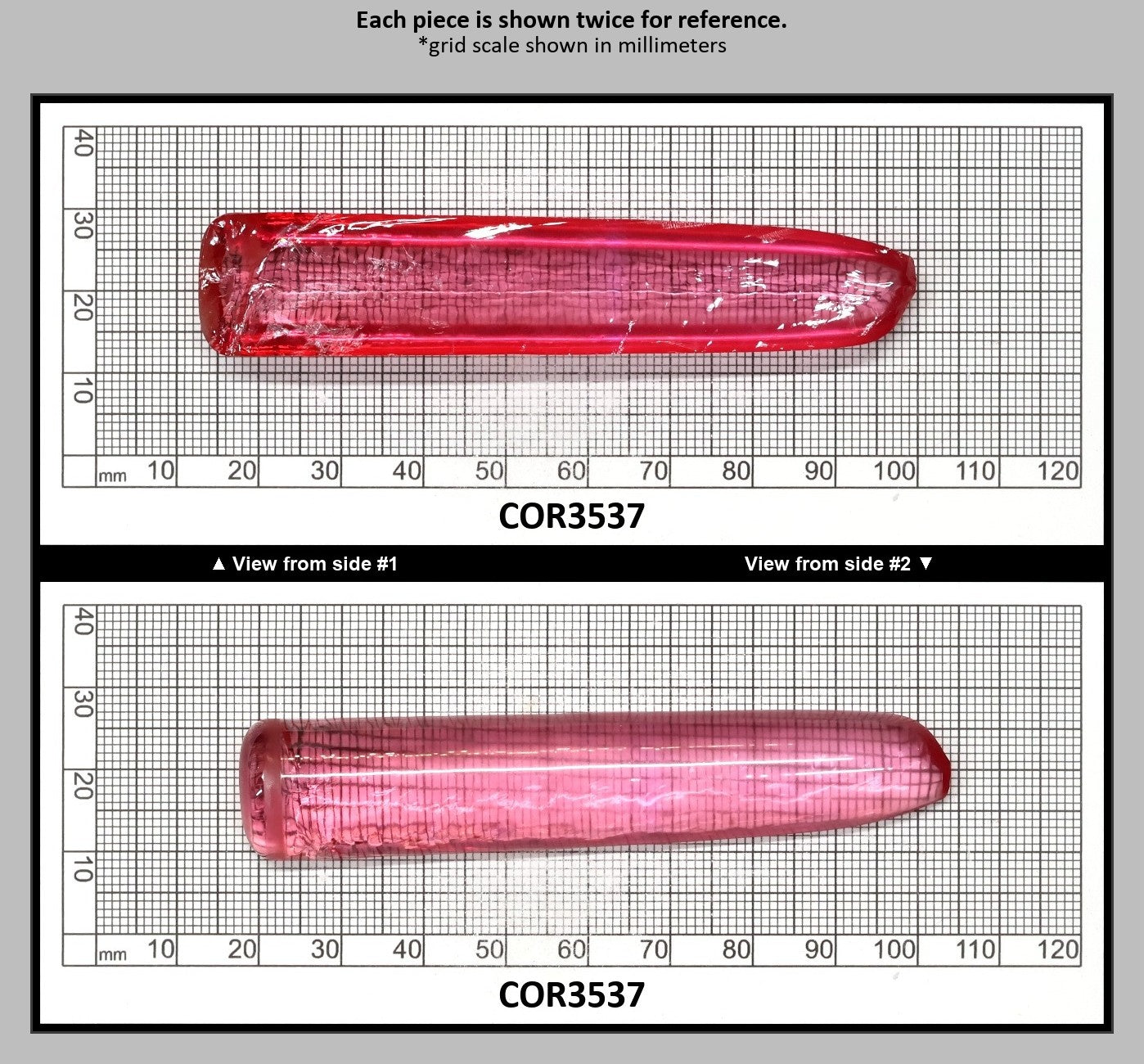 Peach Morganite #18 (Red Variant) Lab Created Corundum Sapphire Faceting Rough for Gem Cutting - Various Sizes - Split Boule : COR3537