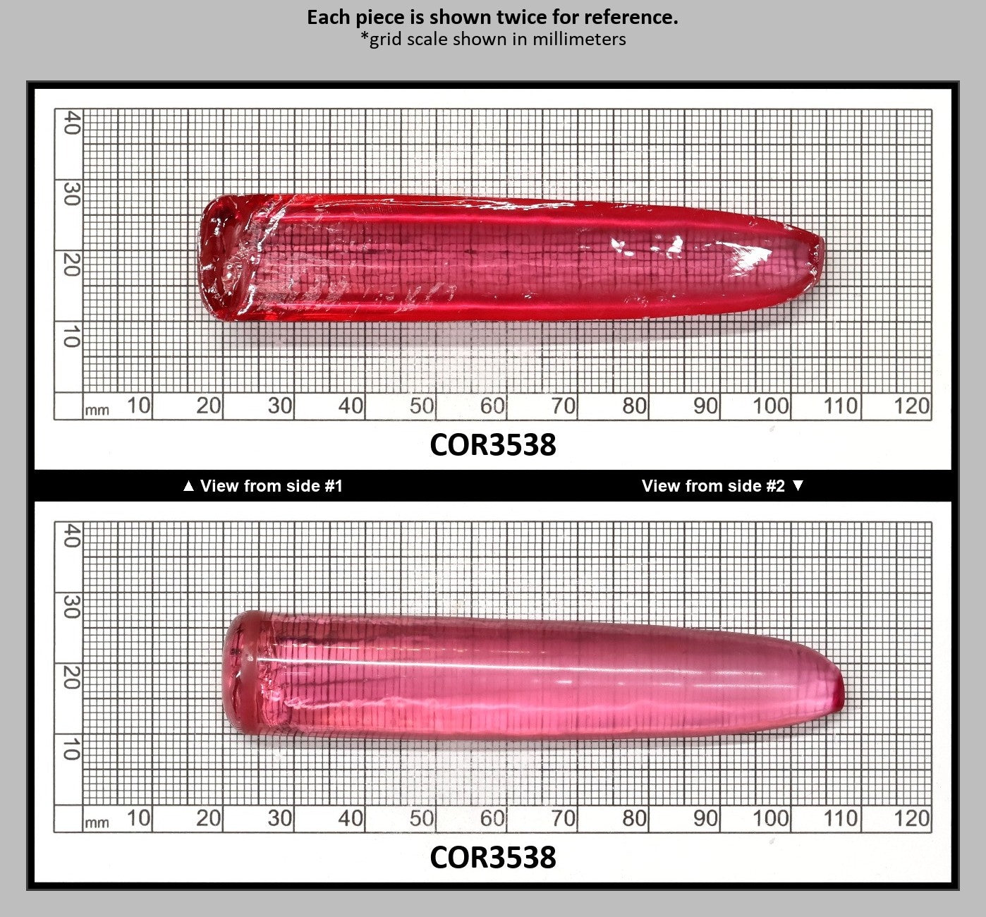Peach Morganite #18 (Red Variant) Lab Created Corundum Sapphire Faceting Rough for Gem Cutting - Various Sizes - Split Boule : COR3538