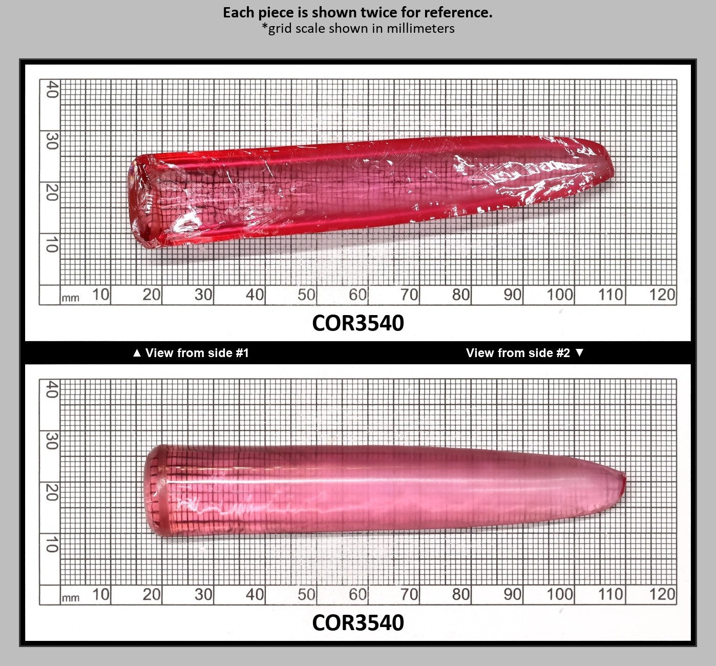 Peach Morganite #18 (Red Variant) Lab Created Corundum Sapphire Faceting Rough for Gem Cutting - Various Sizes - Split Boule : COR3540