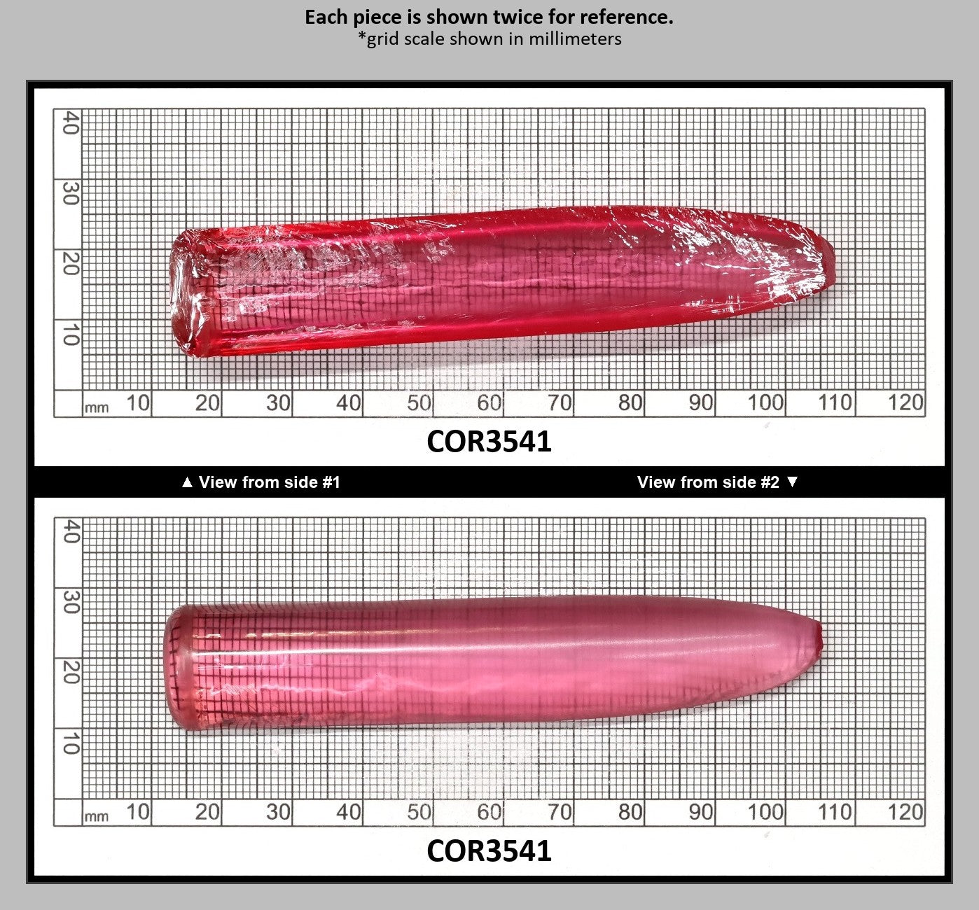 Peach Morganite #18 (Red Variant) Lab Created Corundum Sapphire Faceting Rough for Gem Cutting - Various Sizes - Split Boule : COR3541